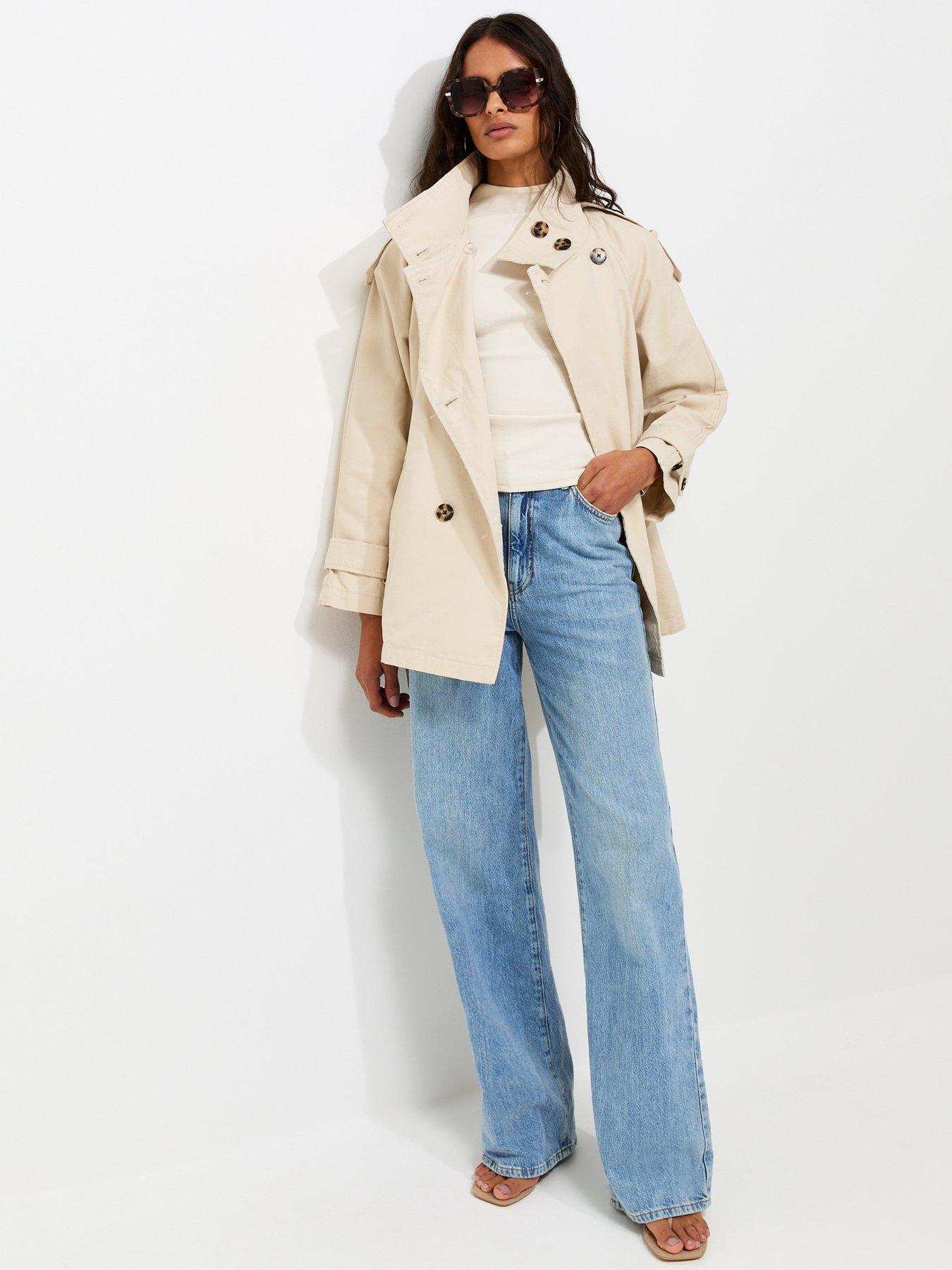 Image 4 of 6 of New Look Funnel Neck Trench Jacket - Beige