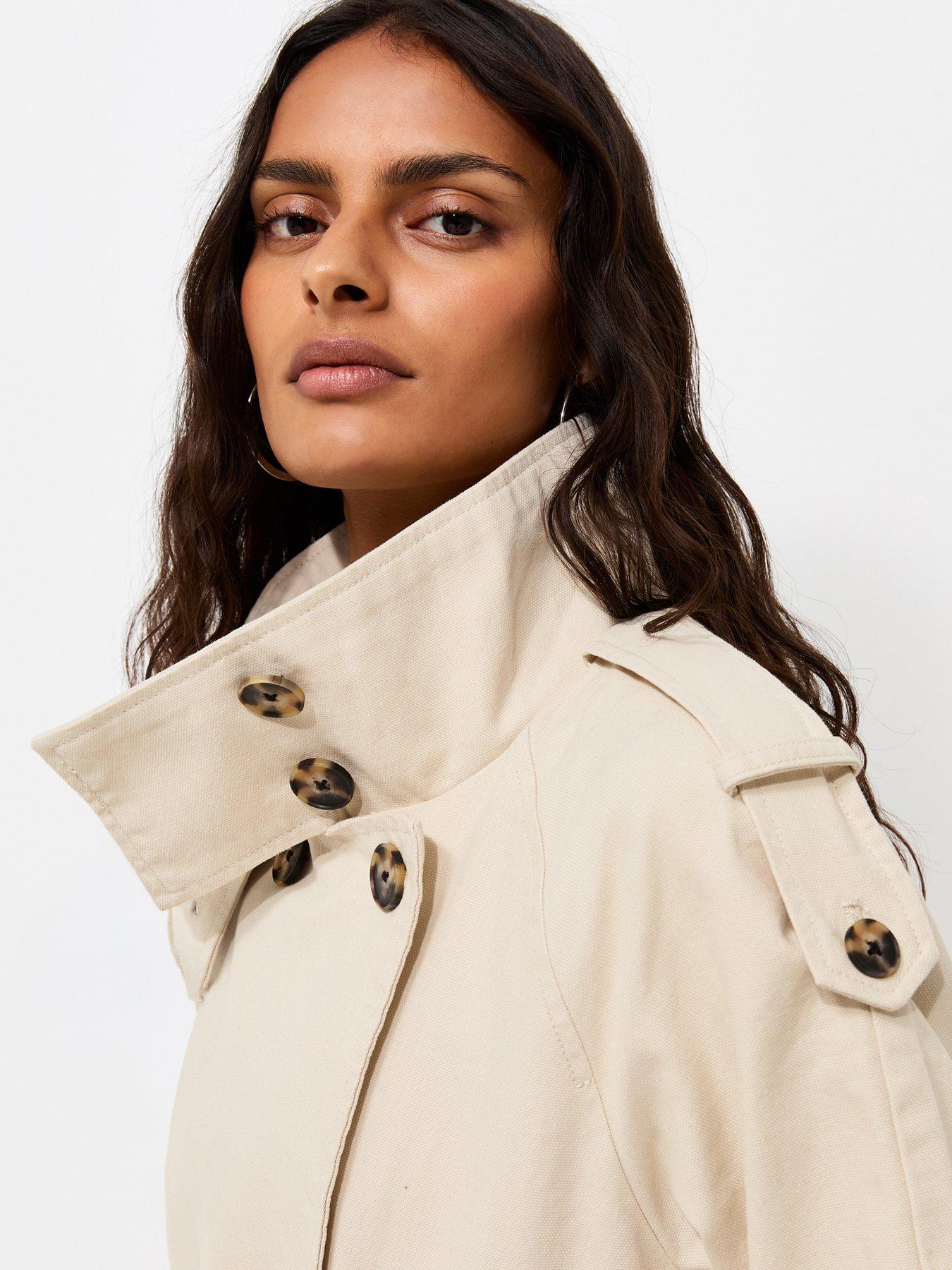 Image 5 of 6 of New Look Funnel Neck Trench Jacket - Beige
