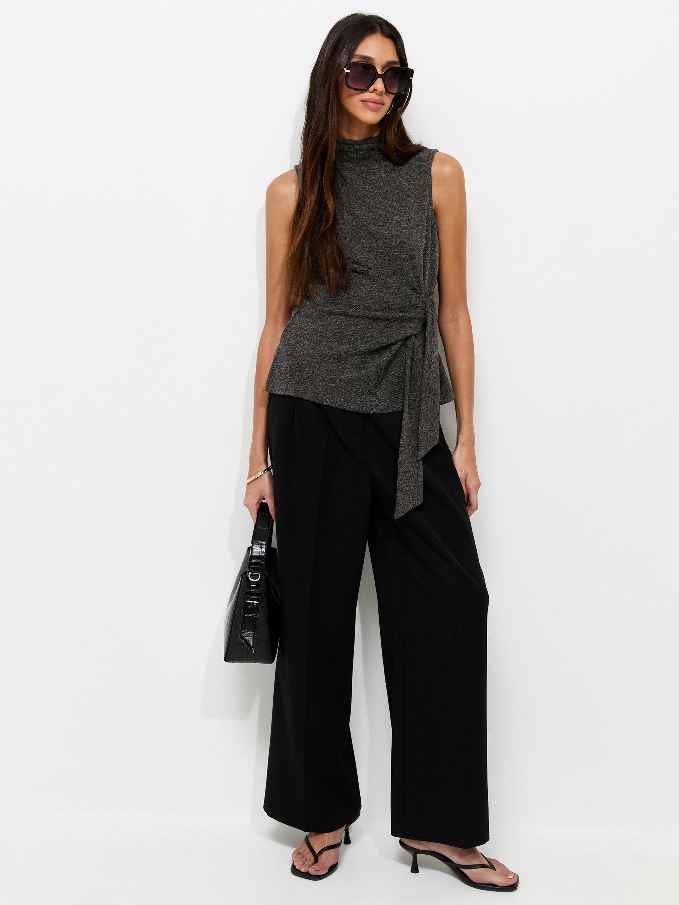 Image 3 of 6 of New Look Knotted High Neck Sleeveless Co-ord Top - Grey