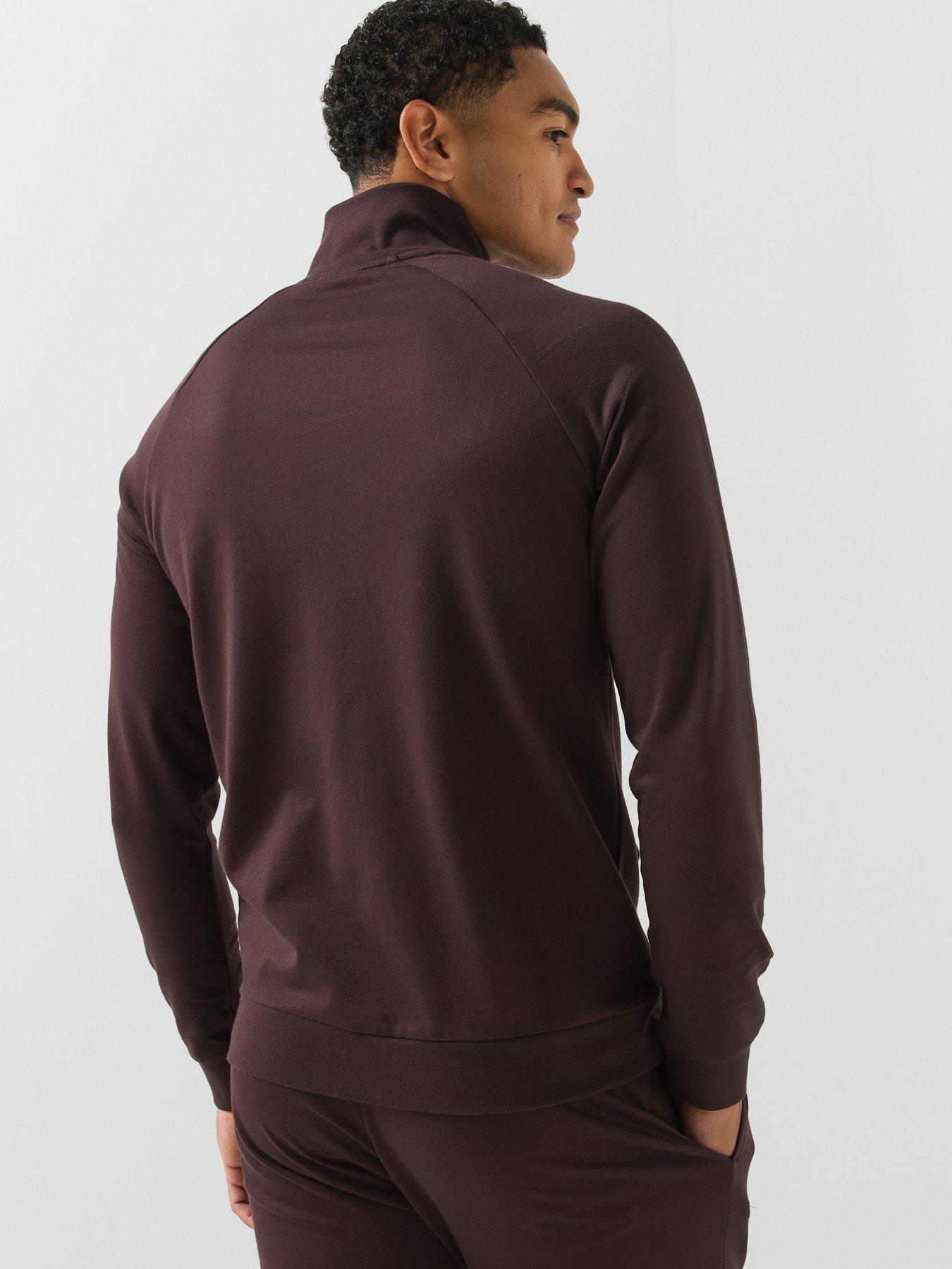 Image 2 of 6 of BOSS Bodywear Authentic Loungewear Zip Top - Brown