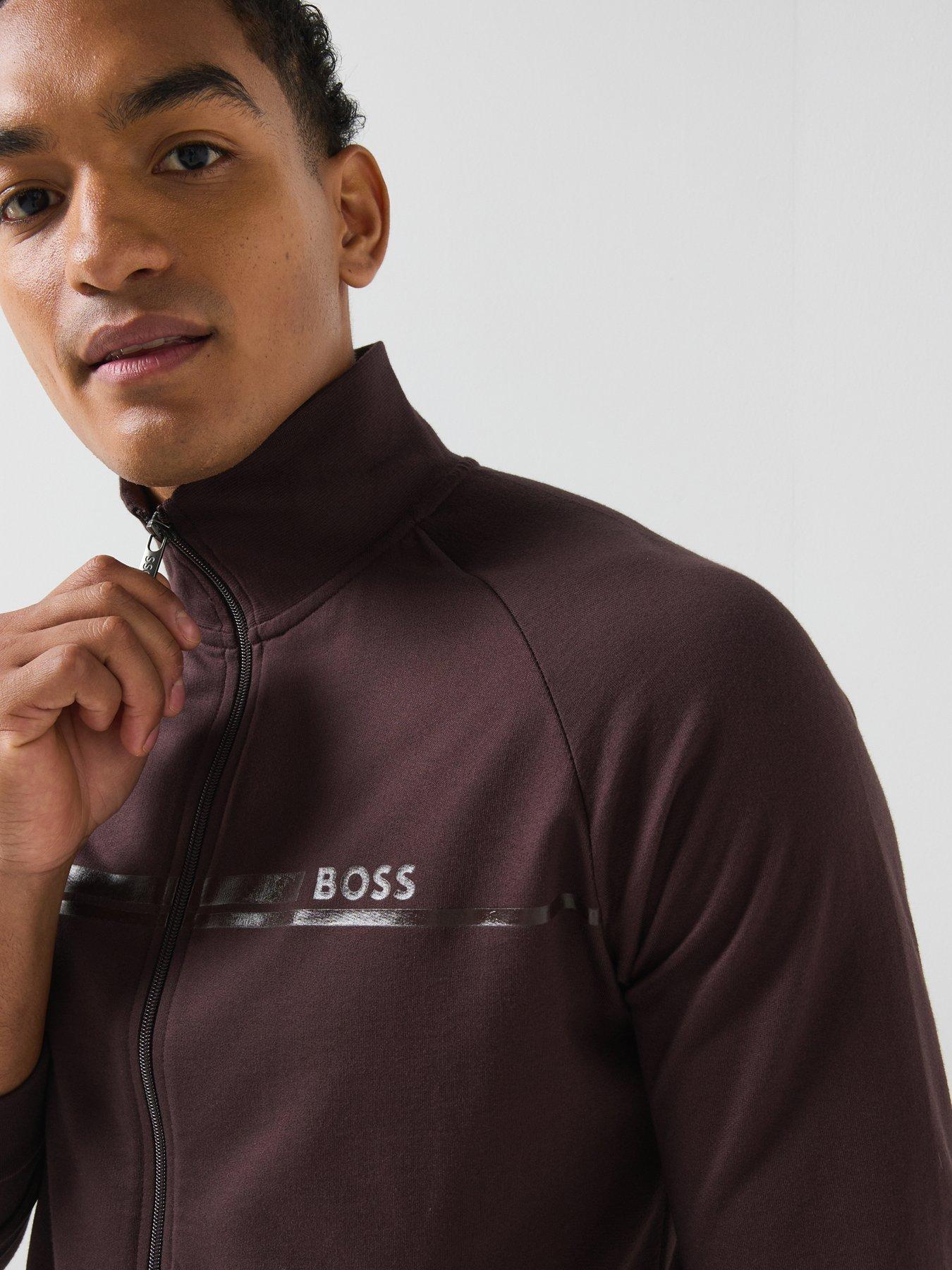 Image 6 of 6 of BOSS Bodywear Authentic Loungewear Zip Top - Brown