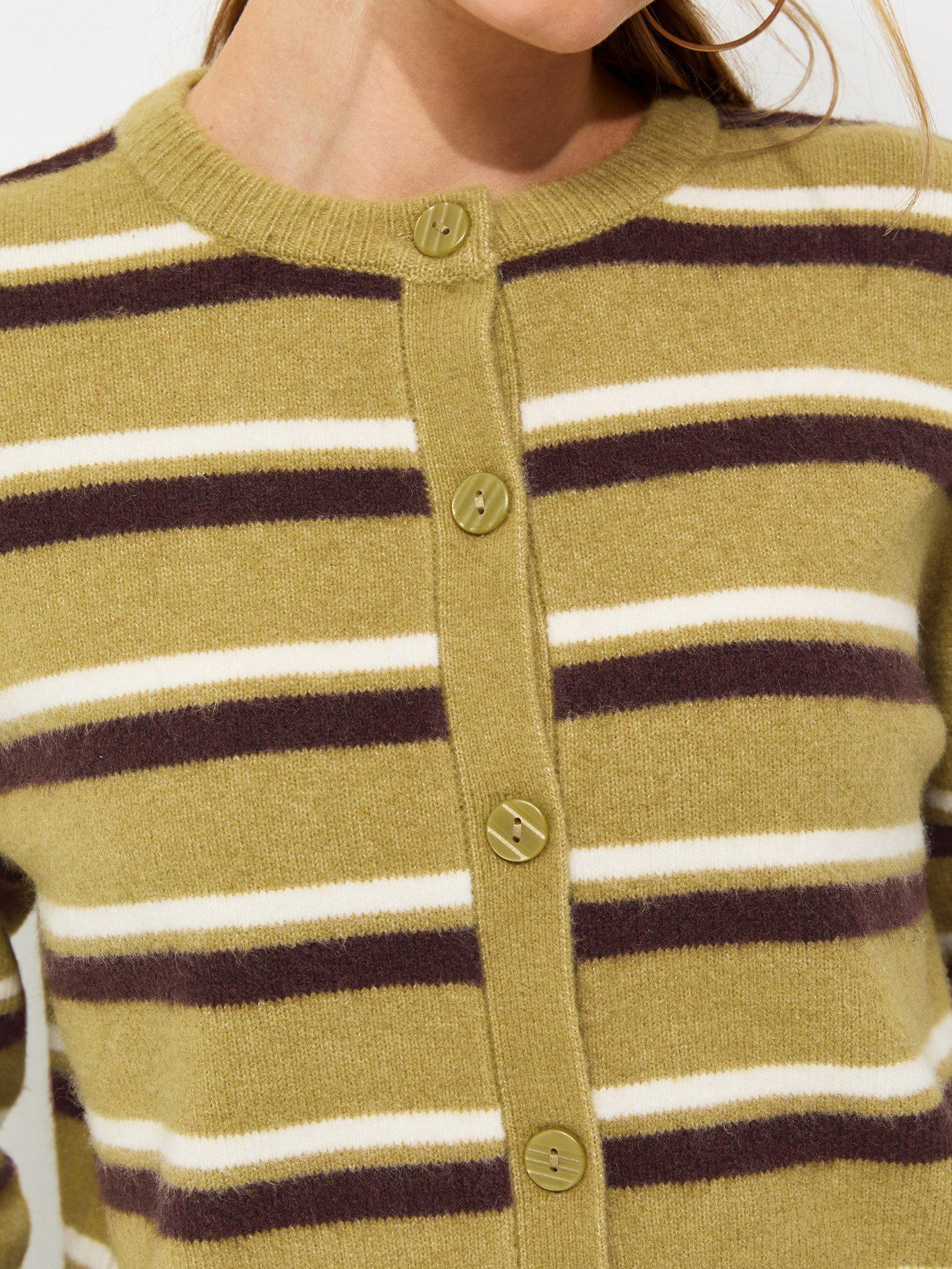 Image 5 of 5 of New Look Green Knitted Stripe Cardigan