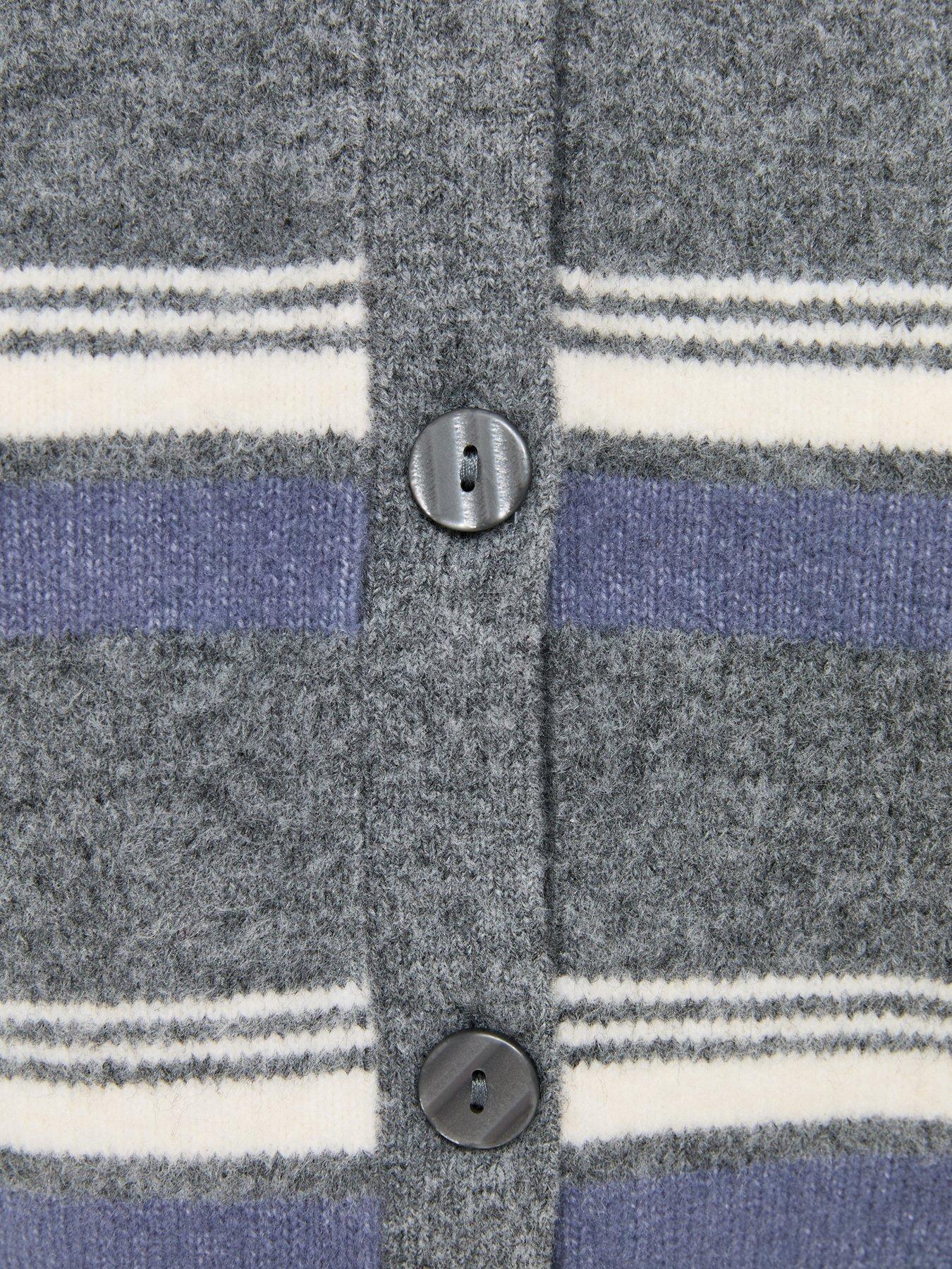 Image 5 of 5 of New Look Blue Knitted Stripe Cardigan