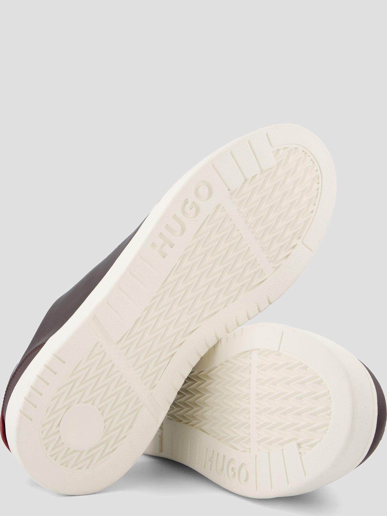 Image 4 of 7 of HUGO Mens Neston Leather Cupsole Lace-Up Trainers - Brown