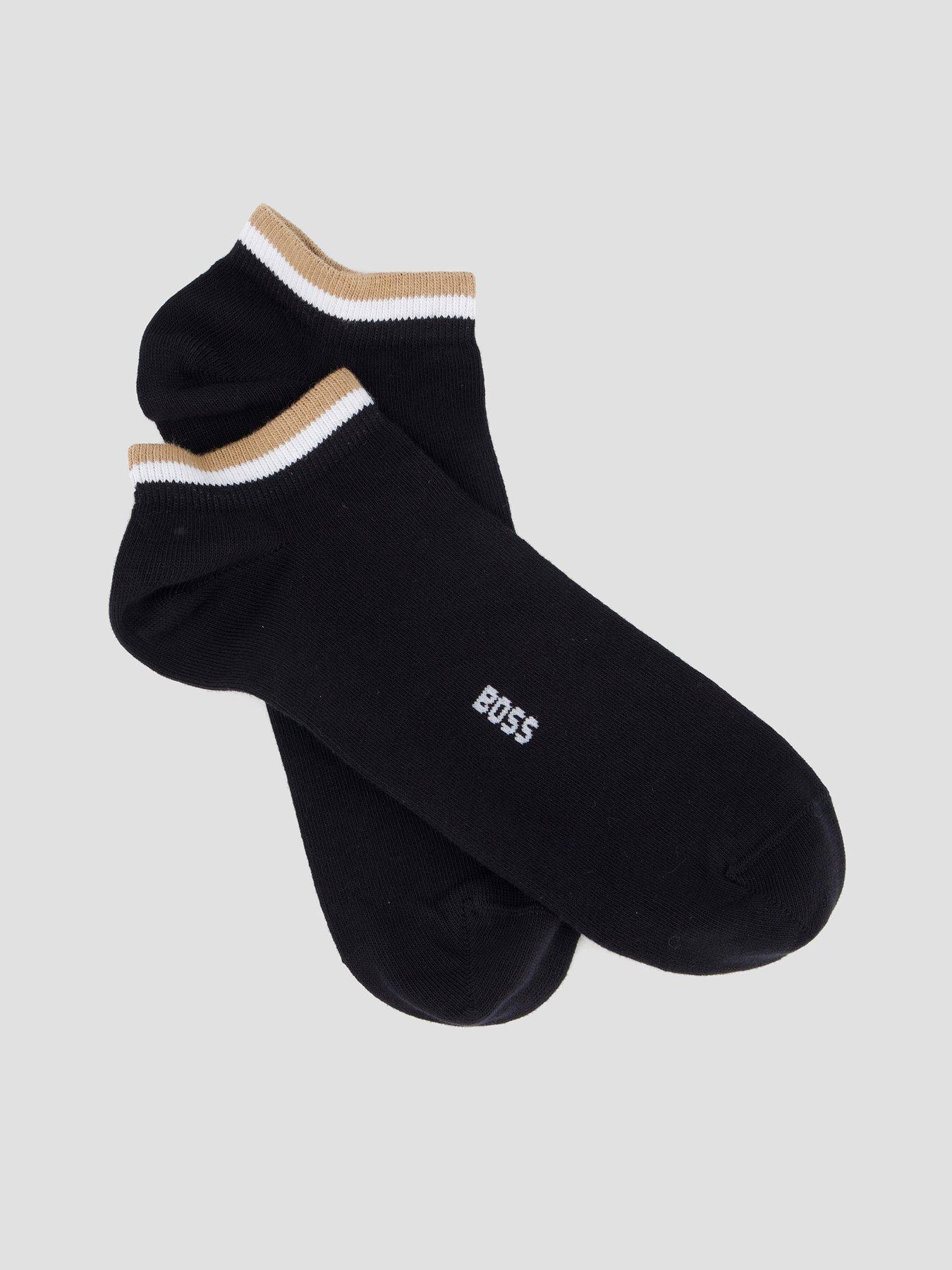 Image 2 of 3 of BOSS 2 Pack Uni Stripe Crew Socks - Black