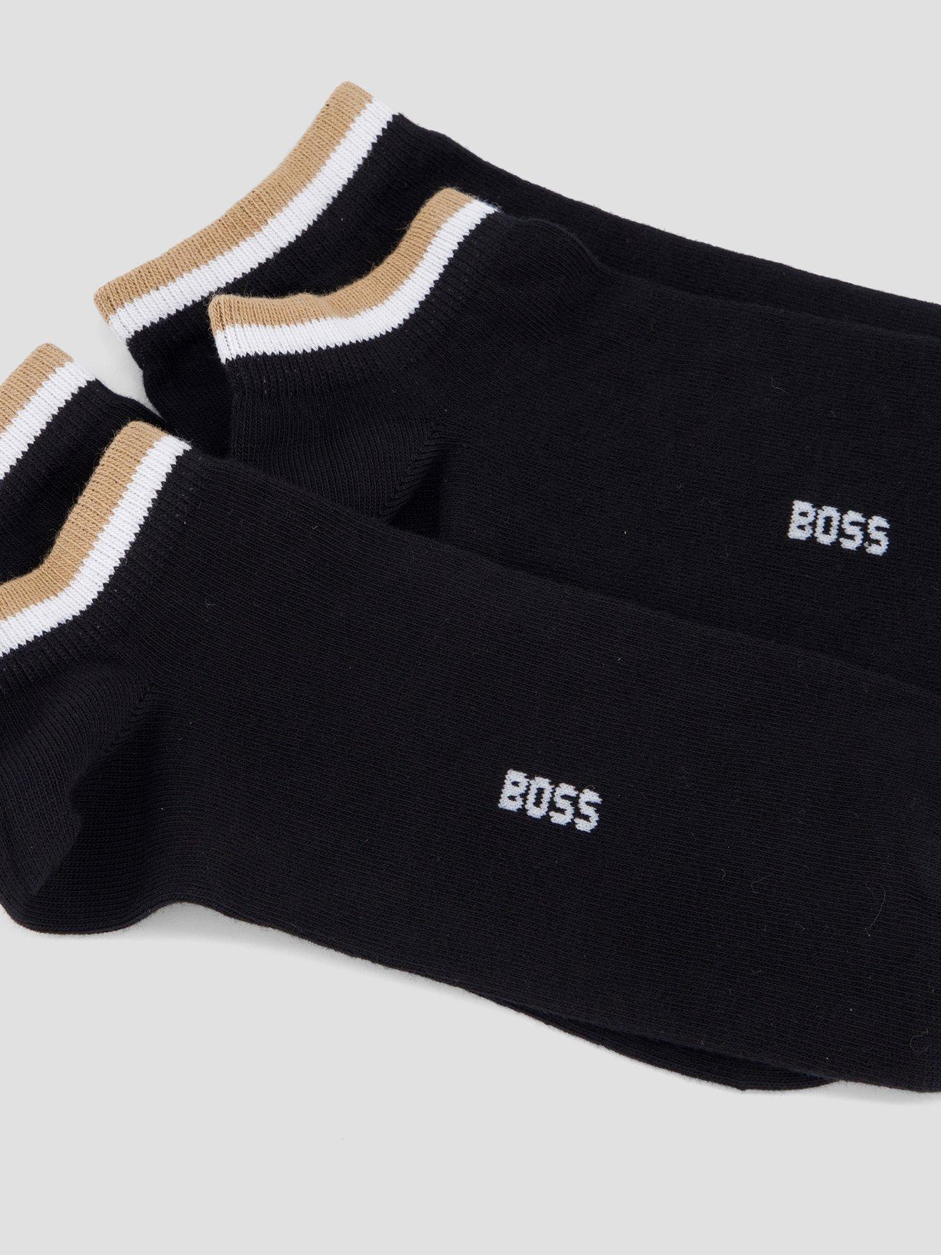 Image 3 of 3 of BOSS 2 Pack Uni Stripe Crew Socks - Black