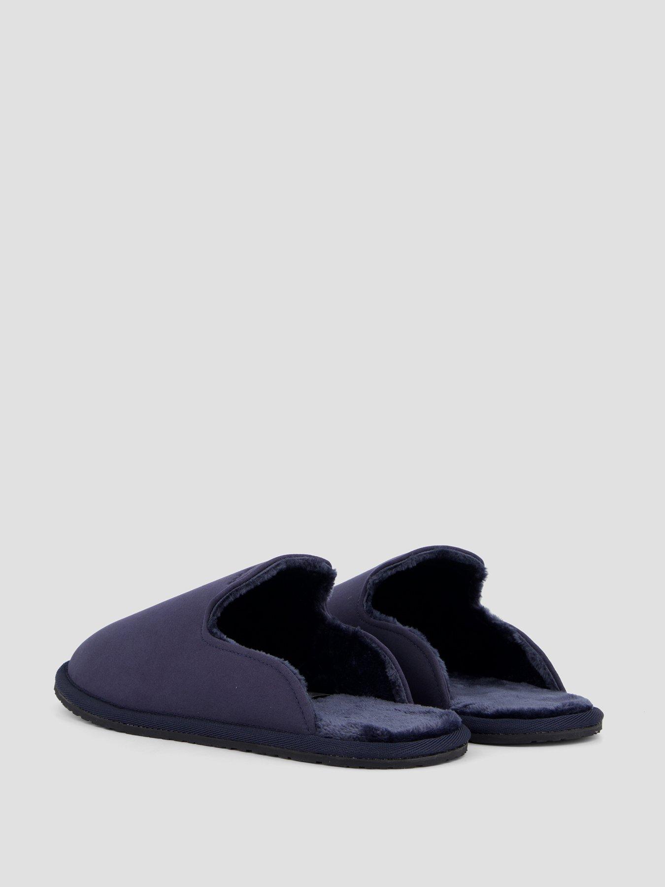 Image 6 of 7 of BOSS Mens Shearling&nbsp;Slippers with Logo - Blue