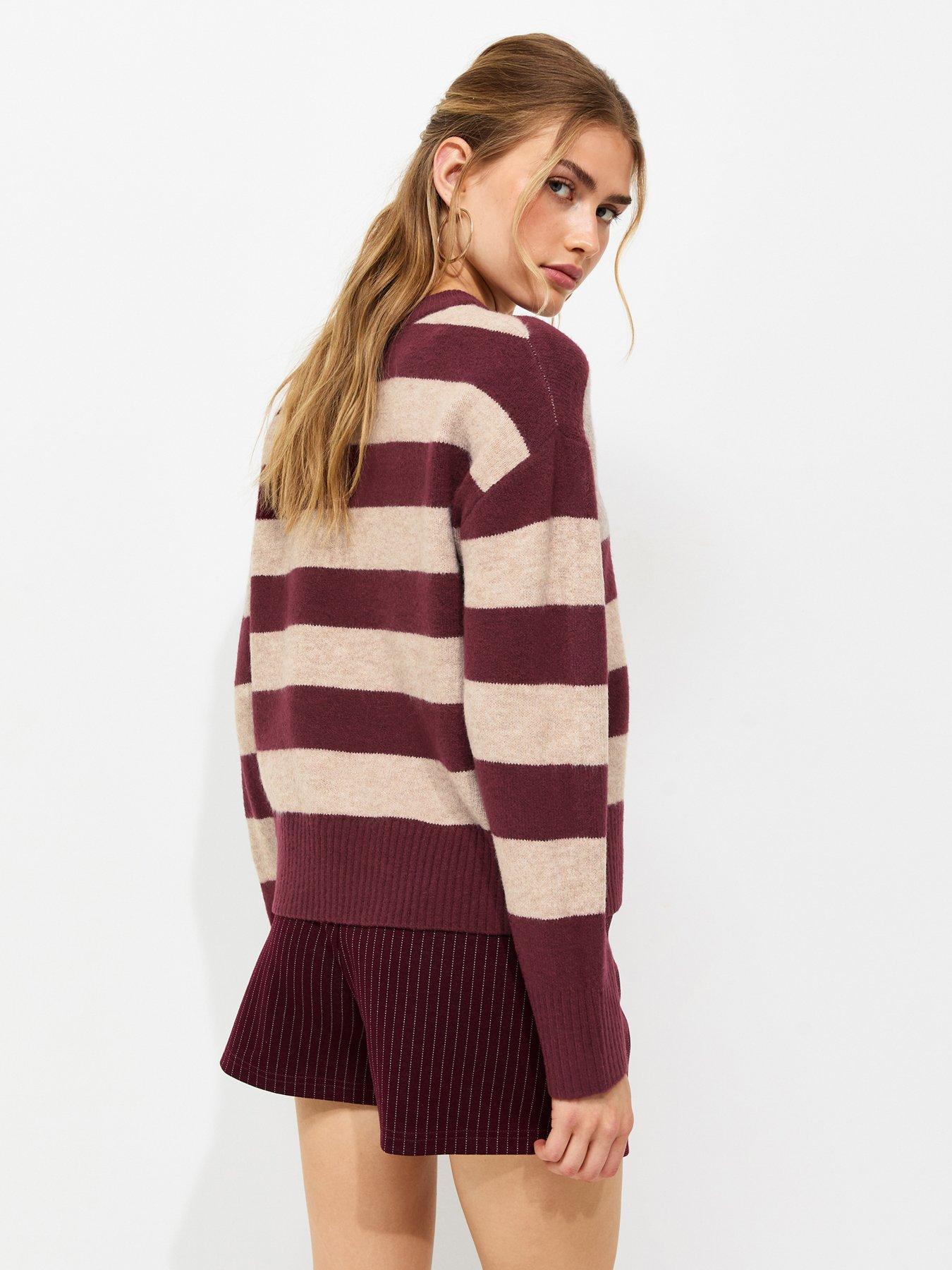 Image 2 of 5 of New Look Red Knitted Wide Stripe Jumper