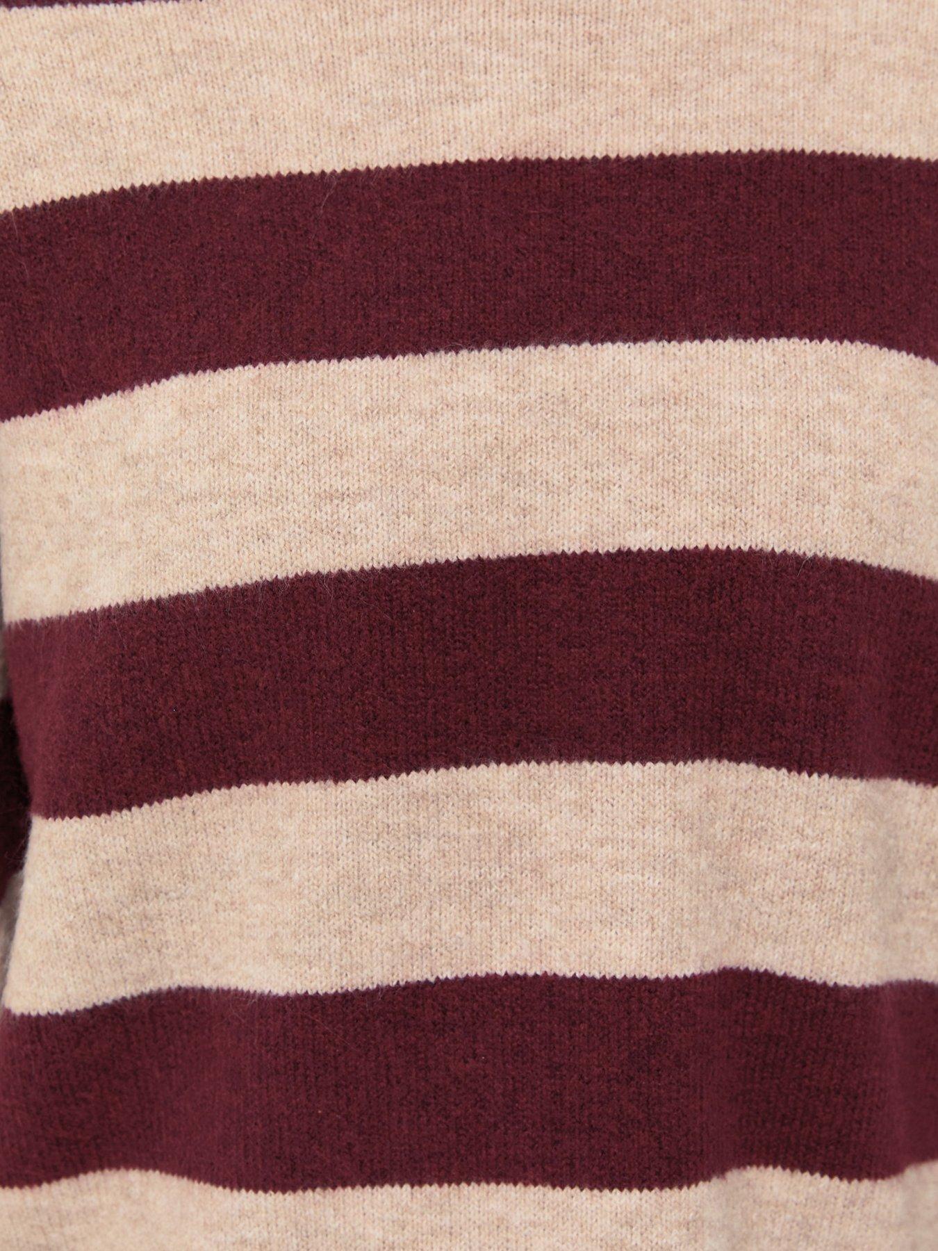Image 5 of 5 of New Look Red Knitted Wide Stripe Jumper