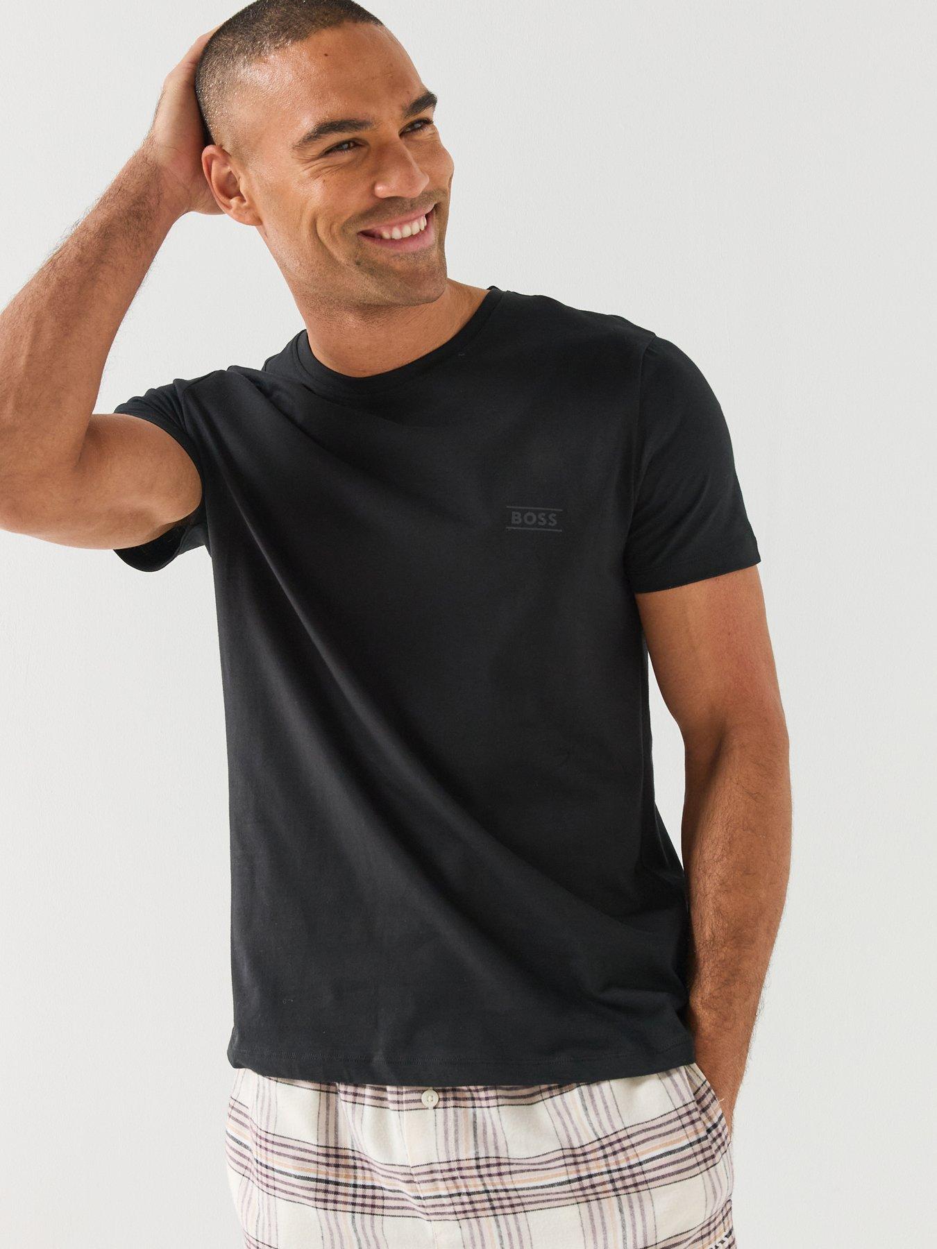 Image 1 of 6 of BOSS Mens RN 365 Cotton Crew Neck Loungewear T-Shirt - Black