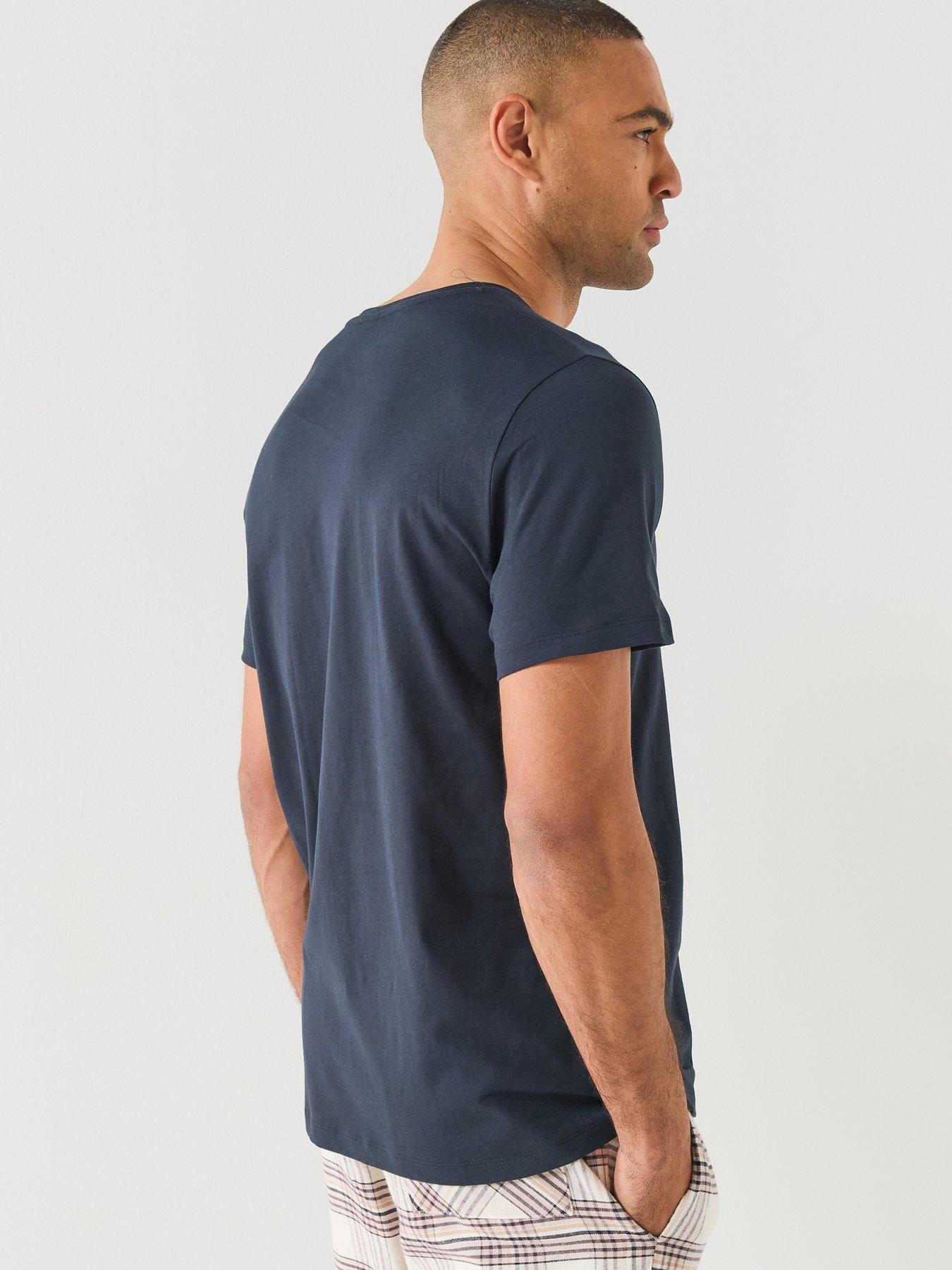 Image 2 of 7 of BOSS Mens Rn 365 100% Cotton Regular Fit Loungewear T-Shirt - Navy