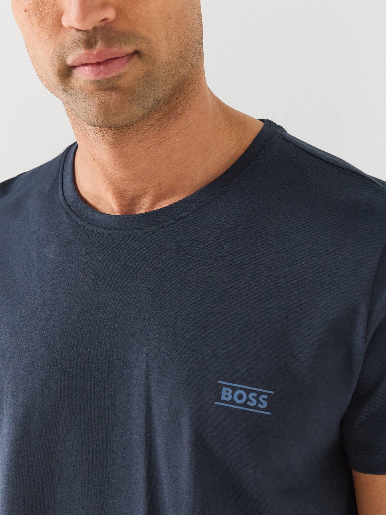 Image 4 of 7 of BOSS Mens Rn 365 100% Cotton Regular Fit Loungewear T-Shirt - Navy