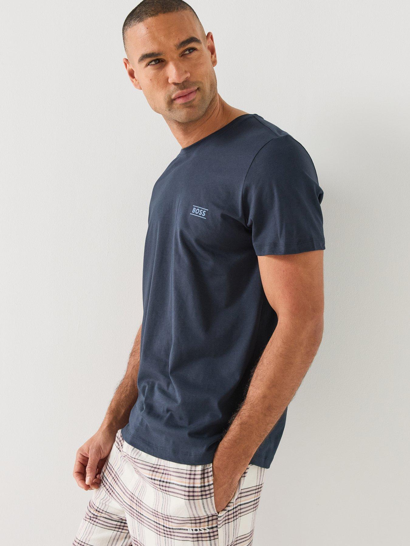 Image 6 of 7 of BOSS Mens Rn 365 100% Cotton Regular Fit Loungewear T-Shirt - Navy