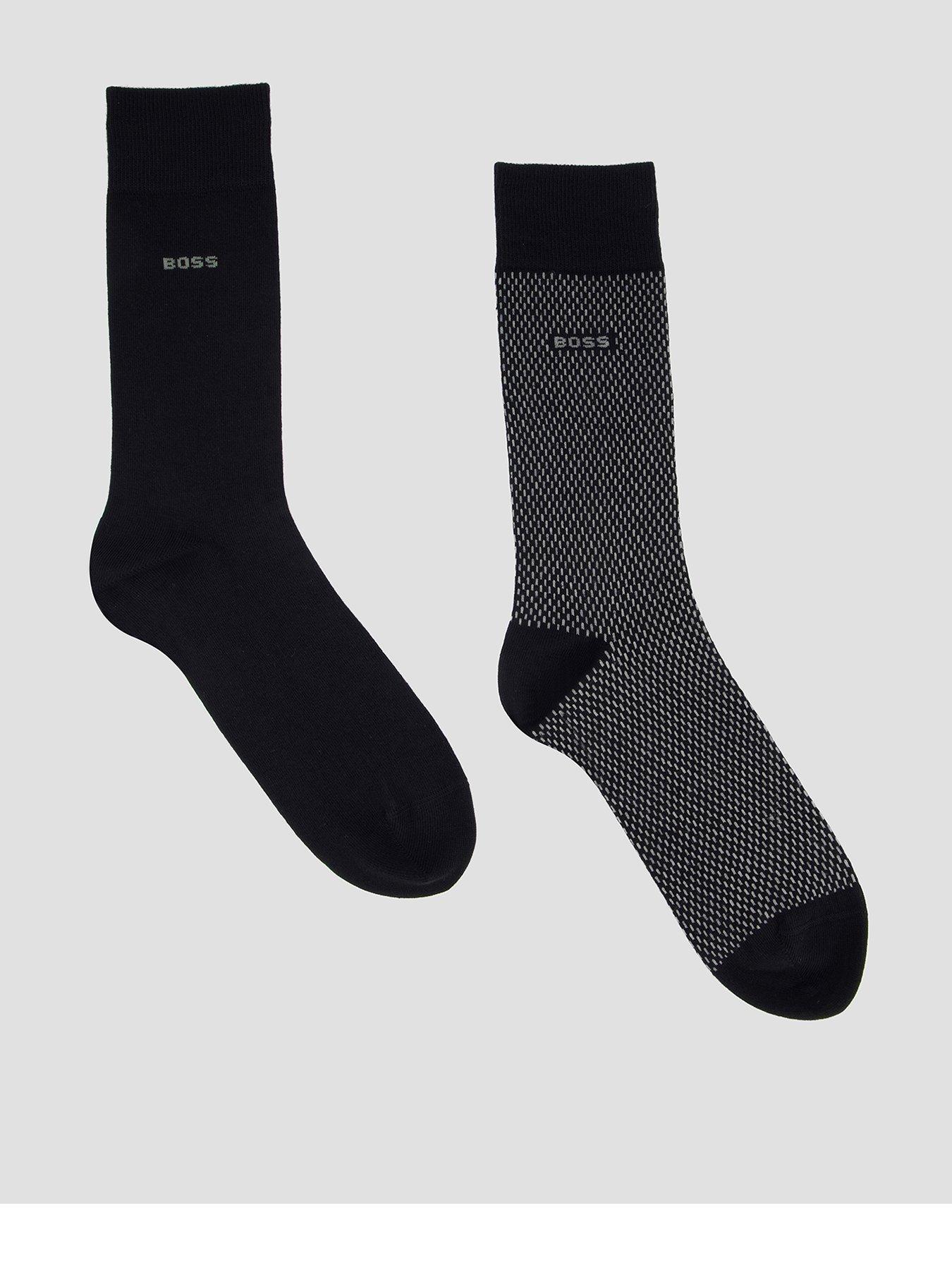 BOSS 2 Pack Minipattern Crew Socks - Black
