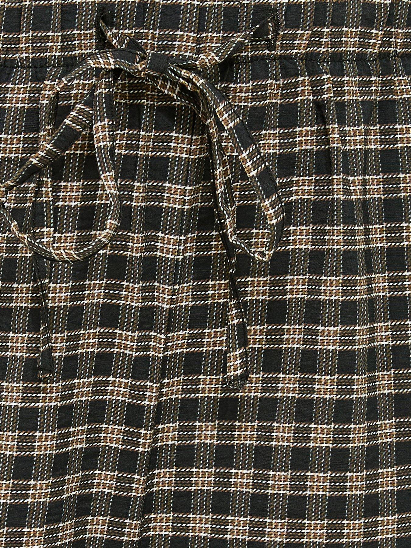 Image 5 of 5 of New Look Check Pattern Wide Leg Trousers - Brown
