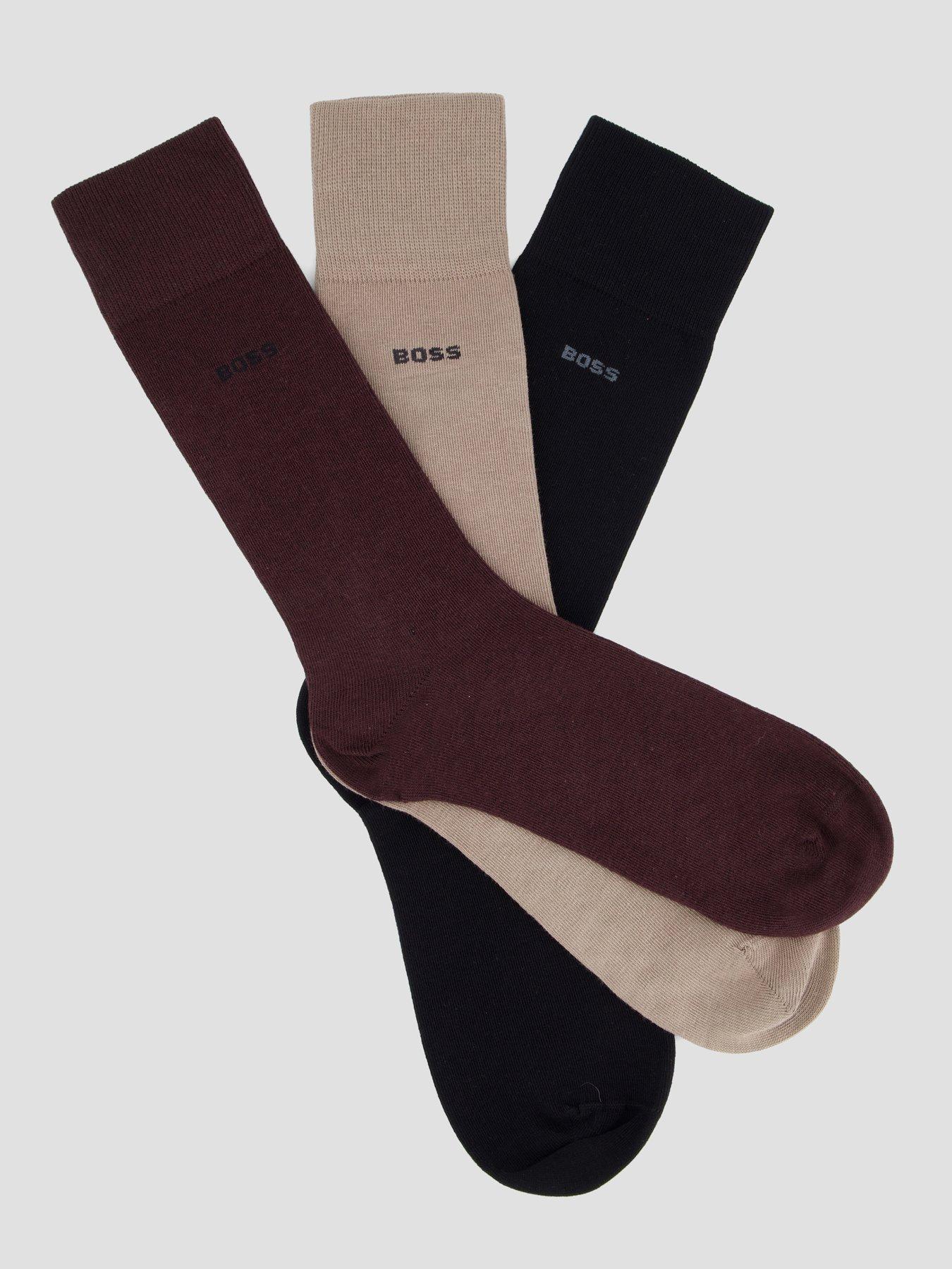Image 2 of 3 of BOSS Boss Bodywear 3 Pack Logo Crew Socks - Multi
