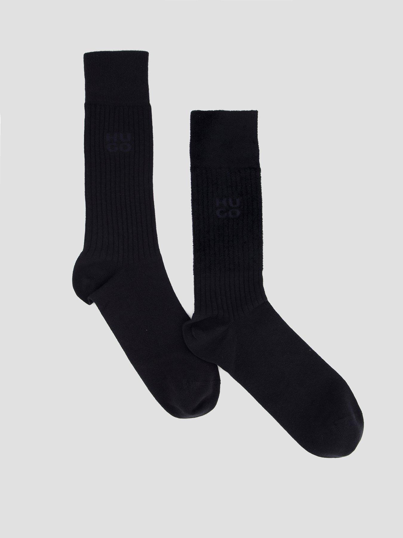 Image 1 of 3 of HUGO Mens 2 Pack Velvet Crew Socks - Black