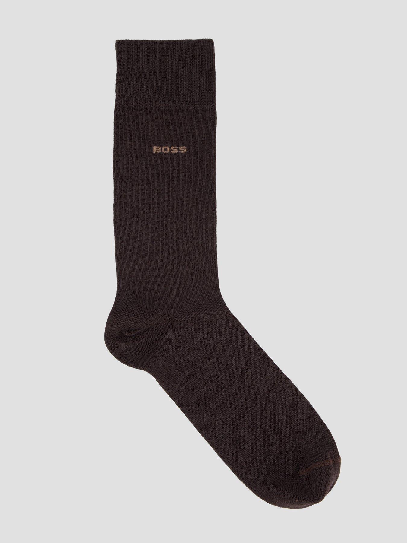 Image 2 of 5 of BOSS 2 Pack Small Logo Cotton Crew Socks - Brown