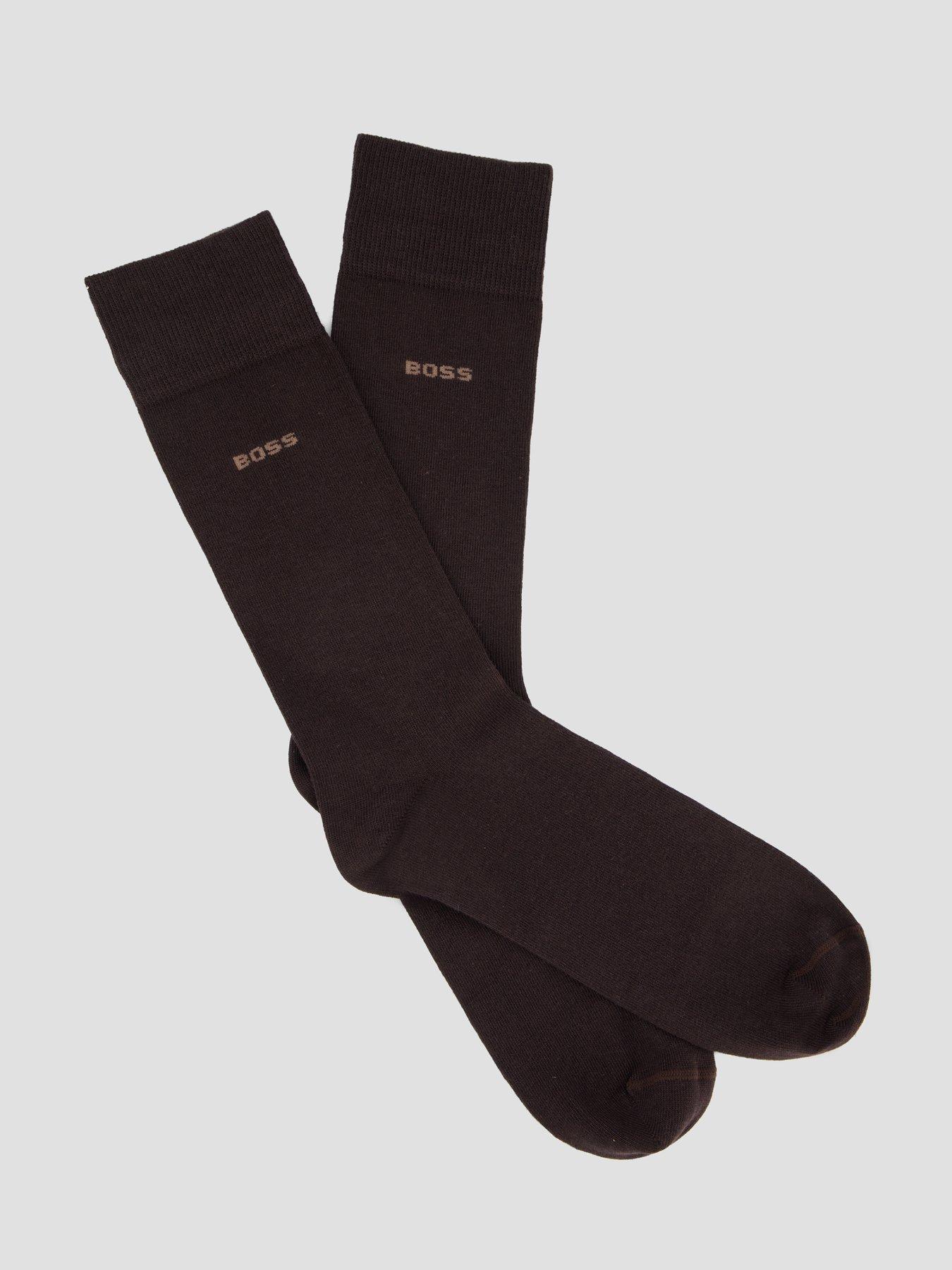 Image 5 of 5 of BOSS 2 Pack Small Logo Cotton Crew Socks - Brown