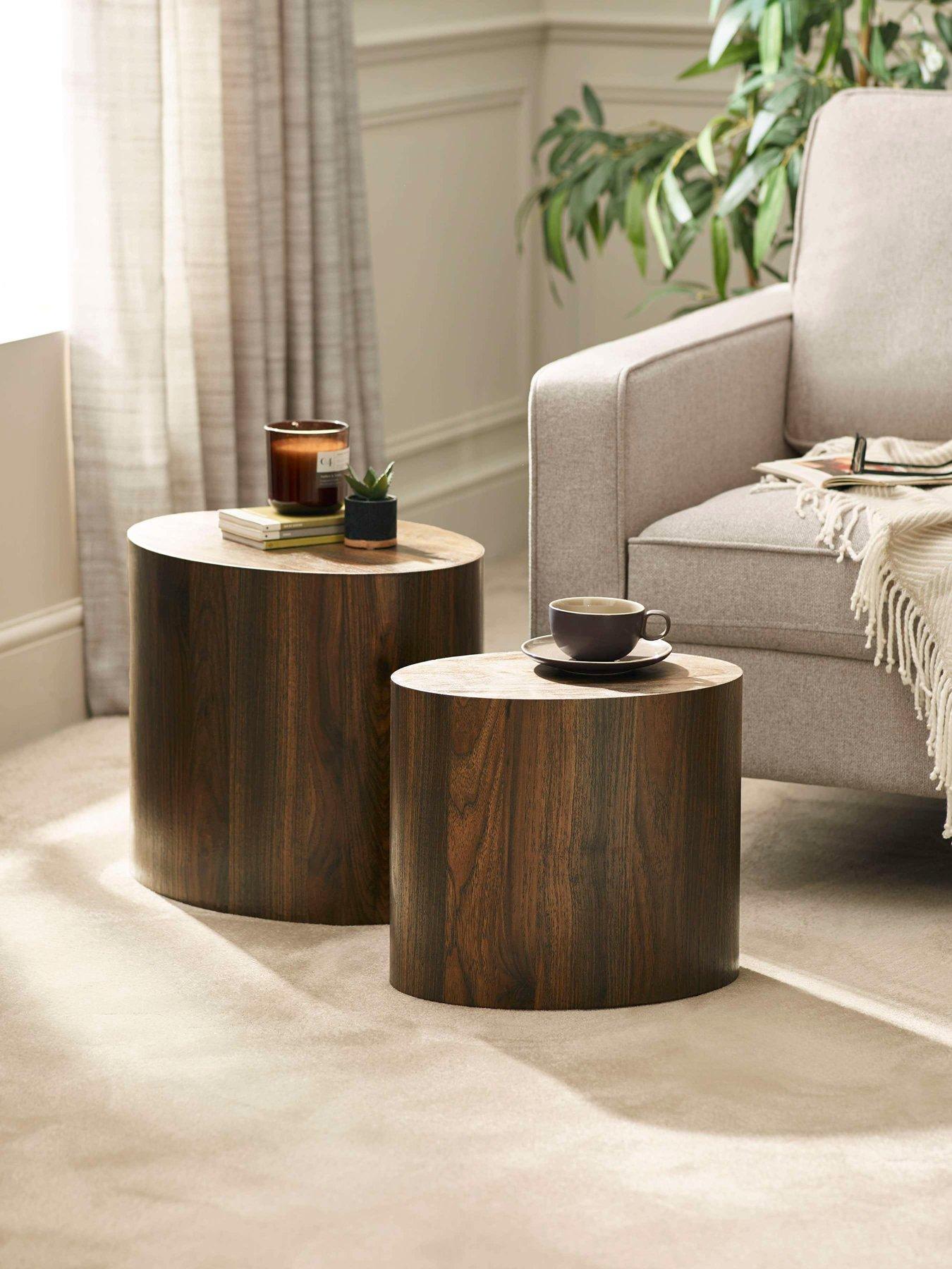 Julian Bowen Toba Oval Nest Of Tables - Walnut