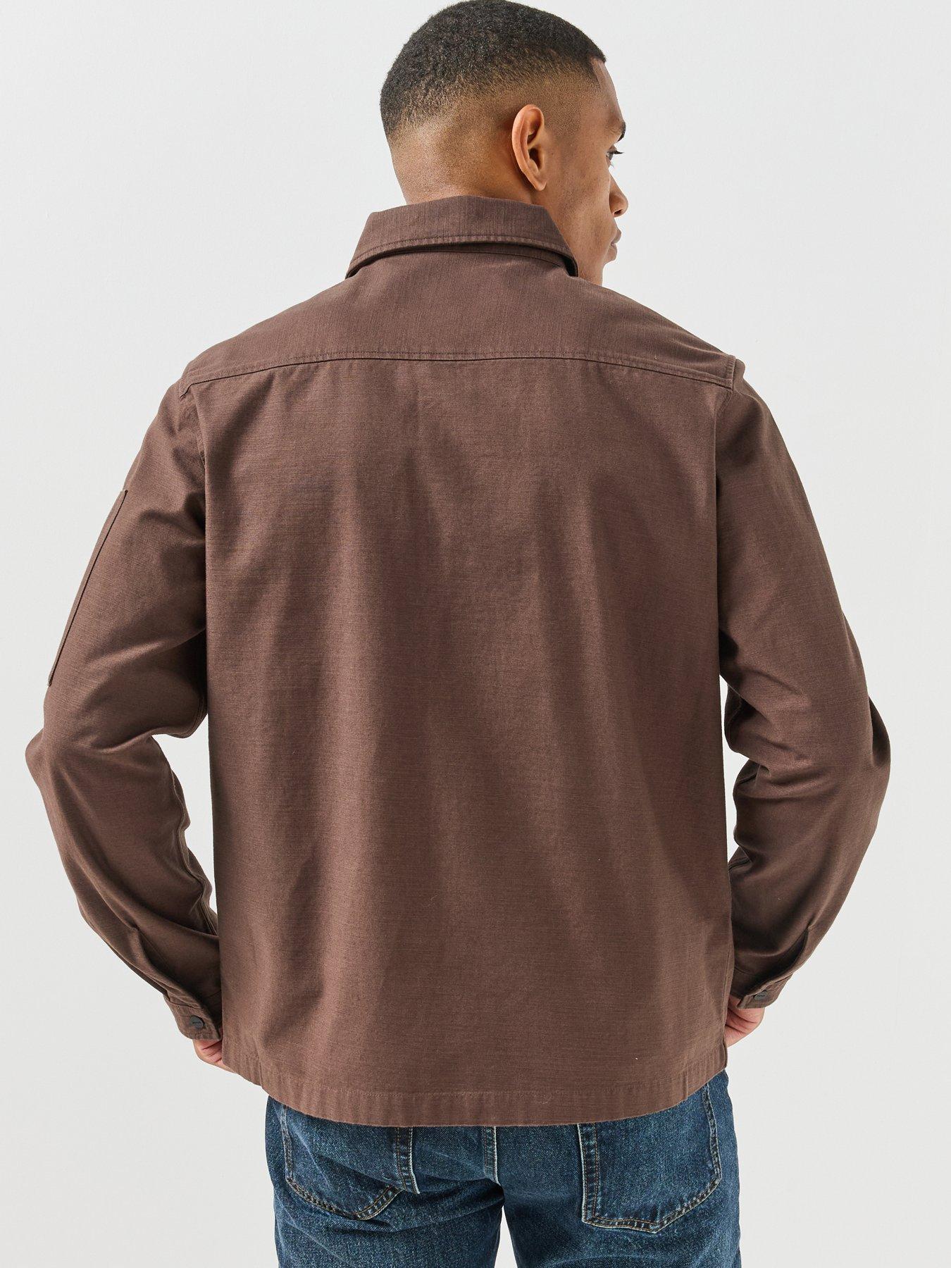 Image 2 of 6 of HUGO Hugo Emmond Oversize Fit Overshirt - Brown