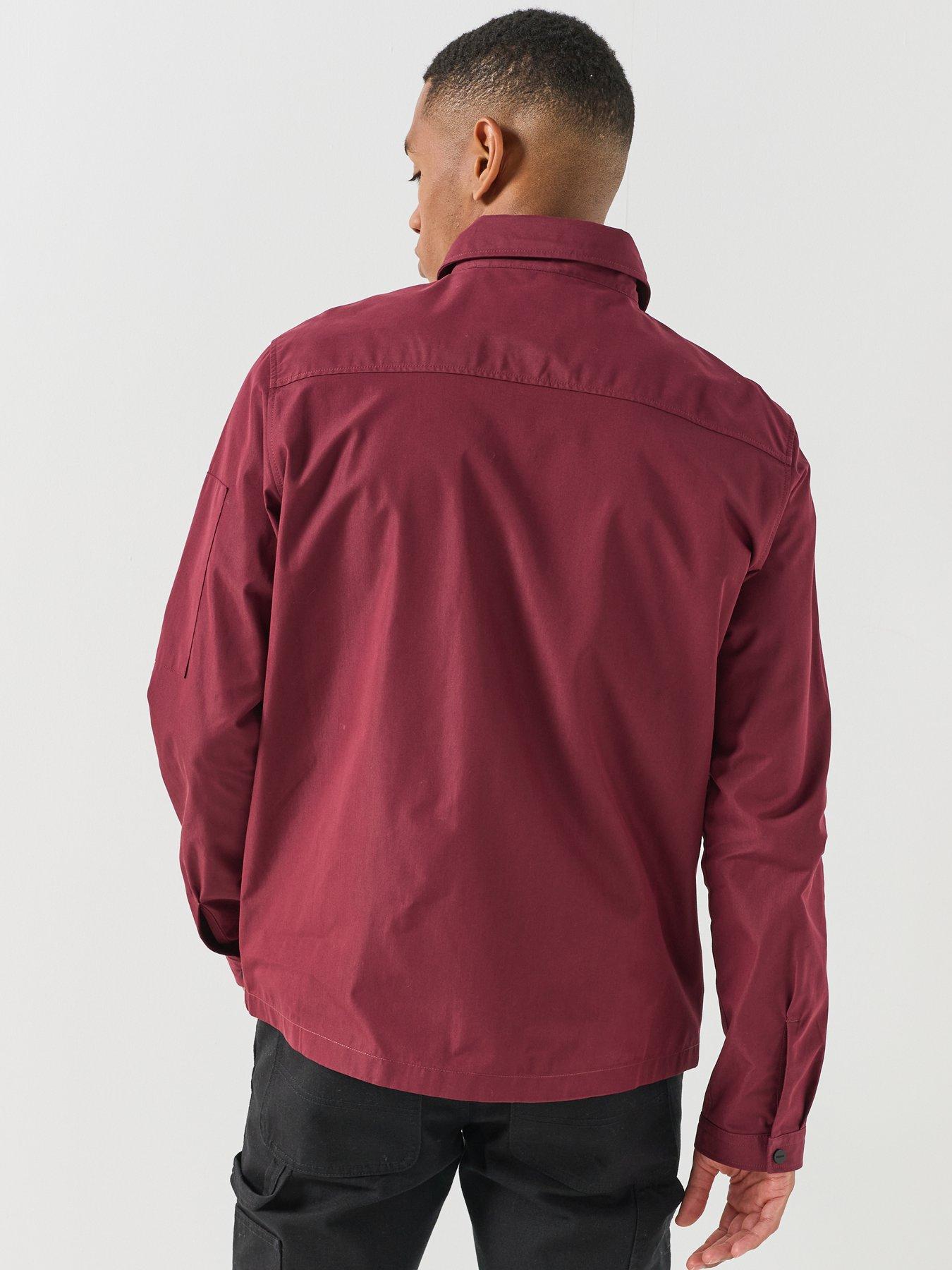 Image 2 of 6 of HUGO Mens Emmond Oversized Fit Zip-Through Overshirt - Purple