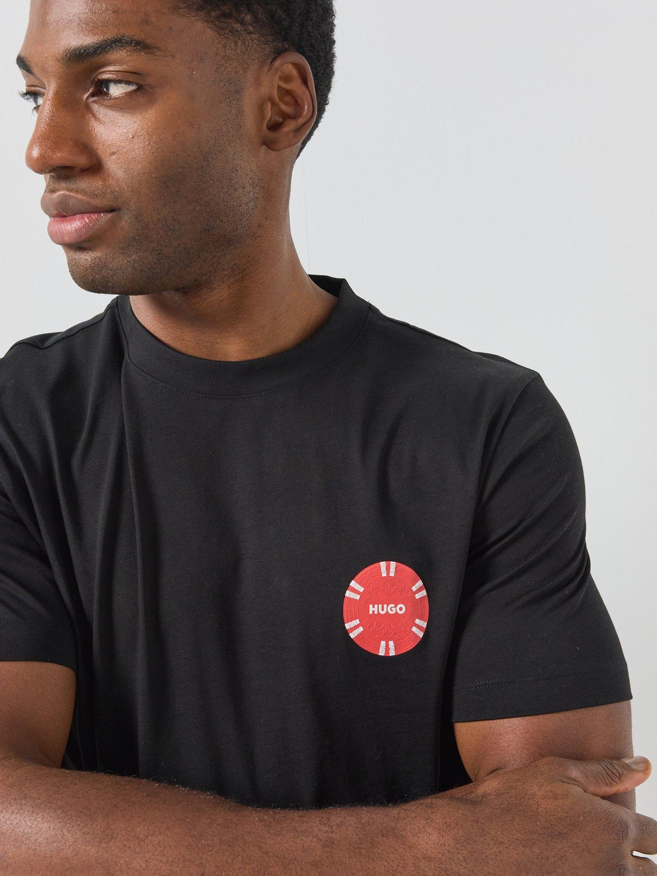 Image 4 of 5 of HUGO Datril Poker Chip Graphic T-Shirt - Black