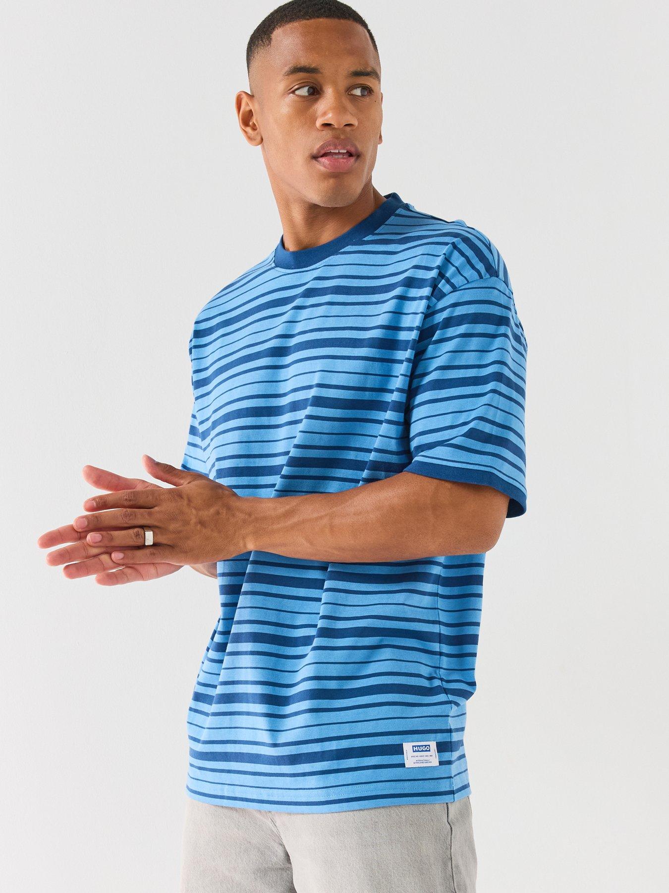 HUGO Nistripe Loose Fit T-Shirt - Blue