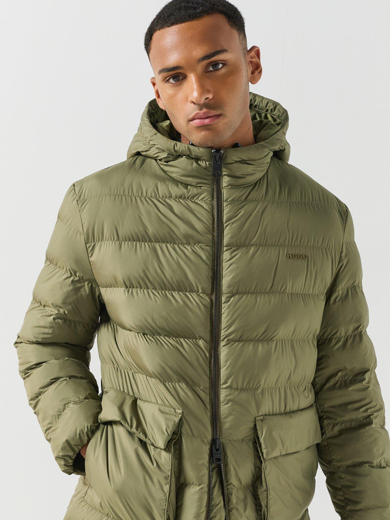 Image 4 of 6 of HUGO Hugo Matia2641 Longline Padded Jacket - Green