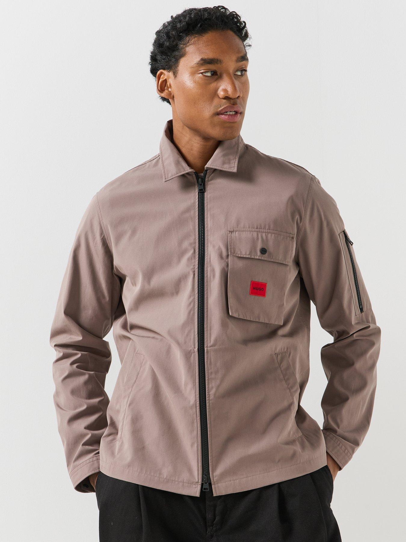 Image 5 of 6 of HUGO Hugo Mens Emmond Oversize Fit Overshirt - Brown