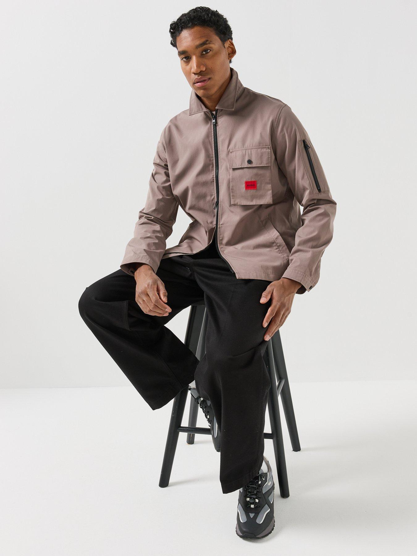 Image 6 of 6 of HUGO Hugo Mens Emmond Oversize Fit Overshirt - Brown