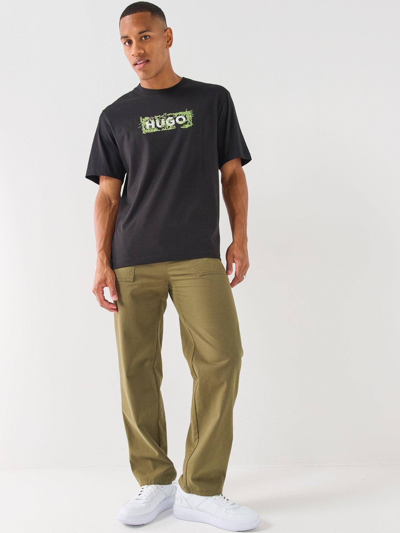 Image 3 of 6 of HUGO Blue Niviotee Regular Fit T-Shirt - Black
