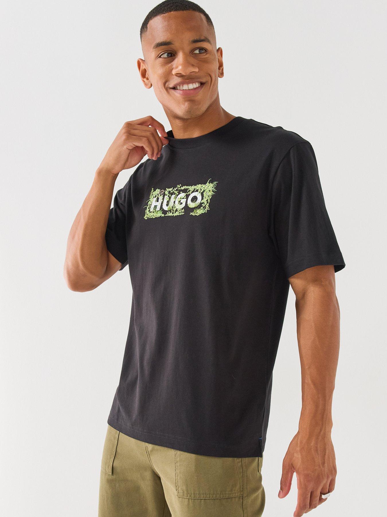 Image 6 of 6 of HUGO Blue Niviotee Regular Fit T-Shirt - Black
