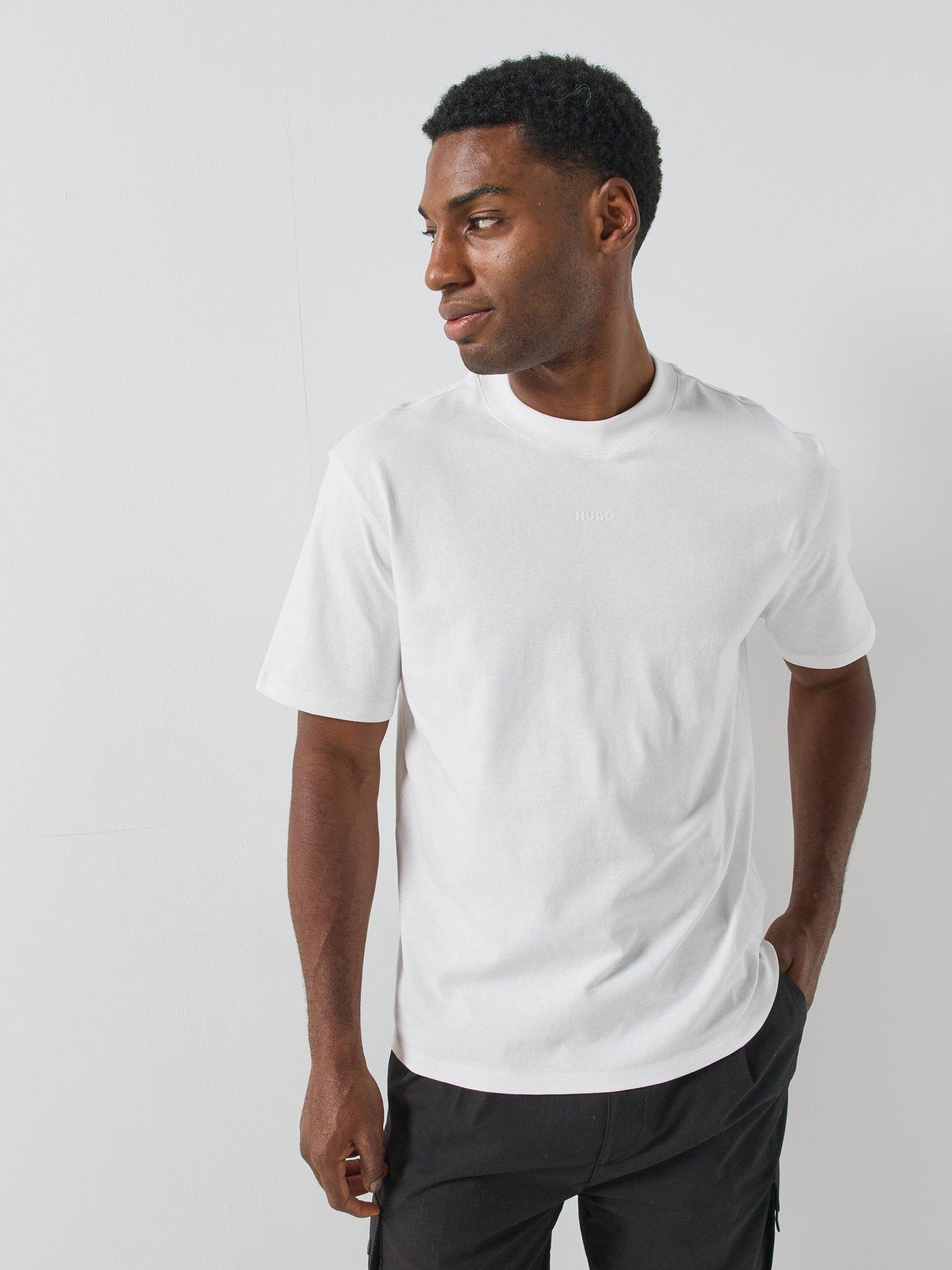 HUGO Dapolino Centre Logo Relaxed Fit T-Shirt - White