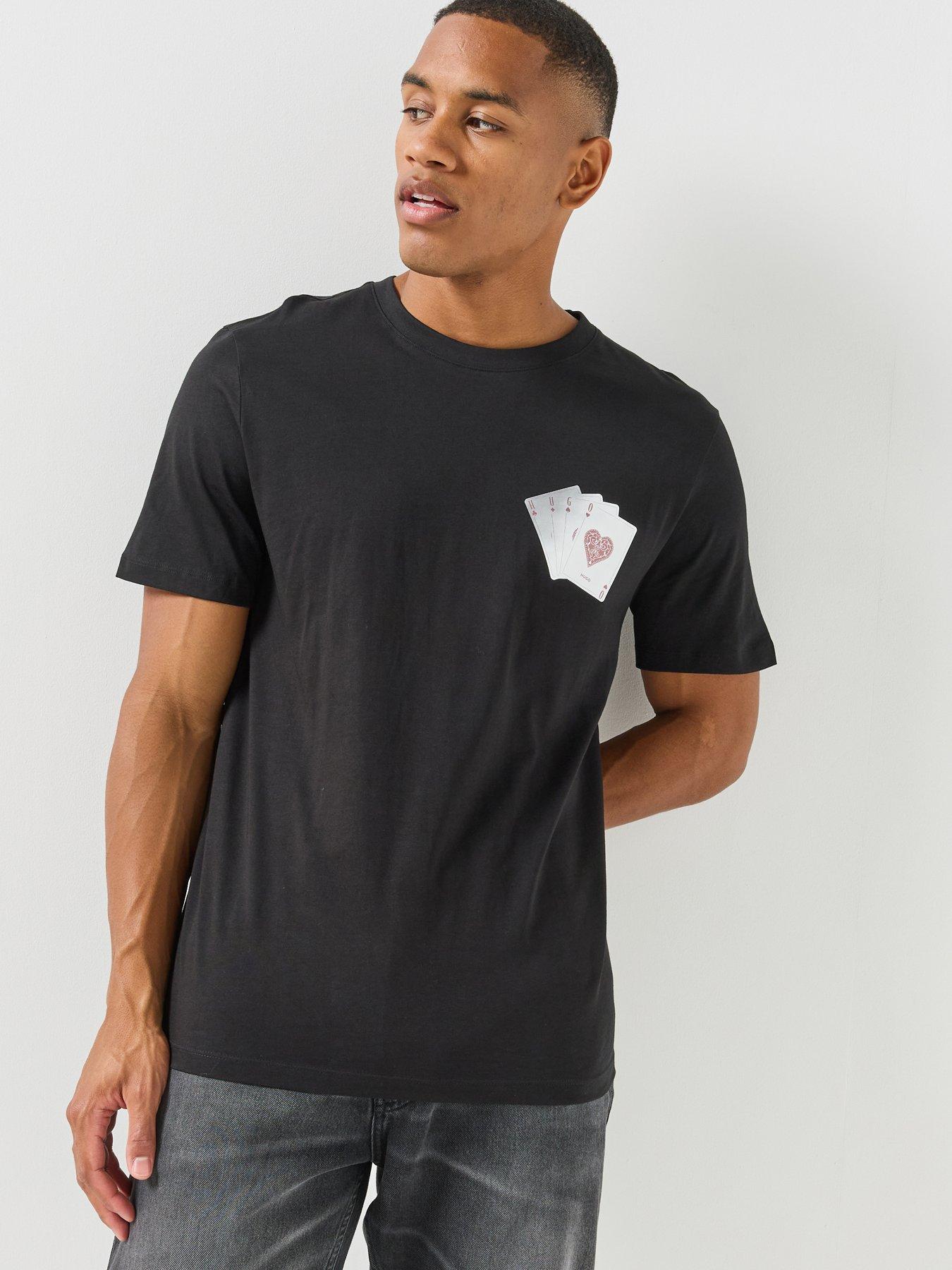 Image 1 of 4 of HUGO Dahr Playing Cards Logo T-shirt - Black