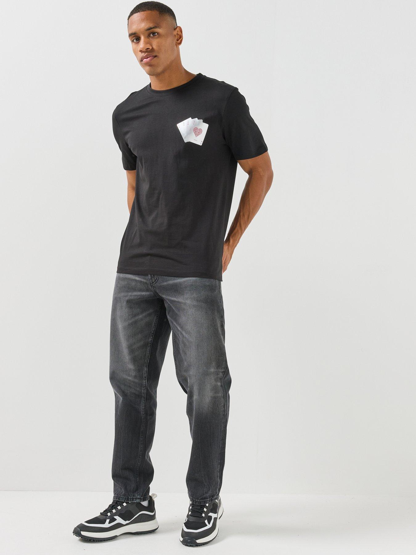 Image 3 of 4 of HUGO Dahr Playing Cards Logo T-shirt - Black