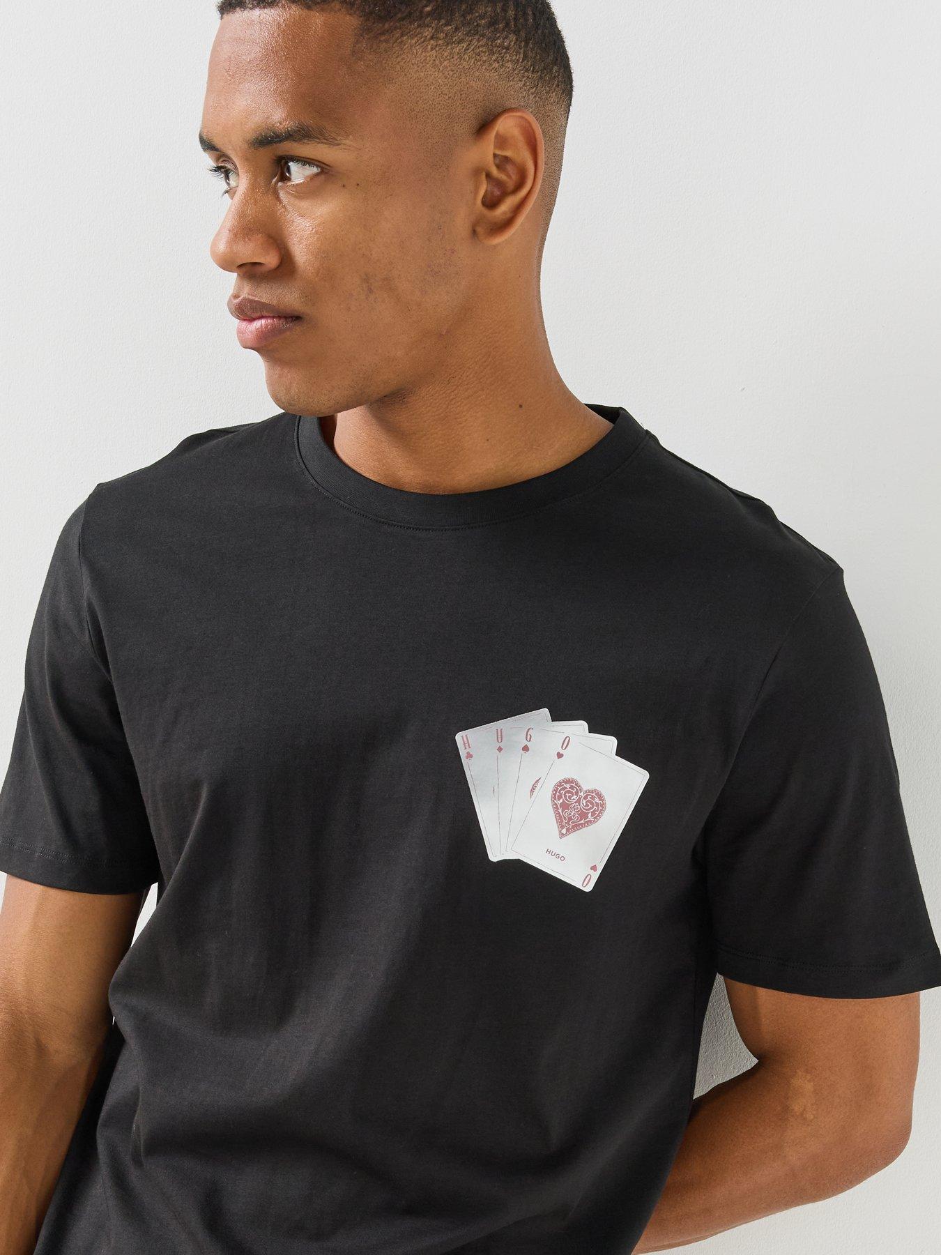 Image 4 of 4 of HUGO Dahr Playing Cards Logo T-shirt - Black