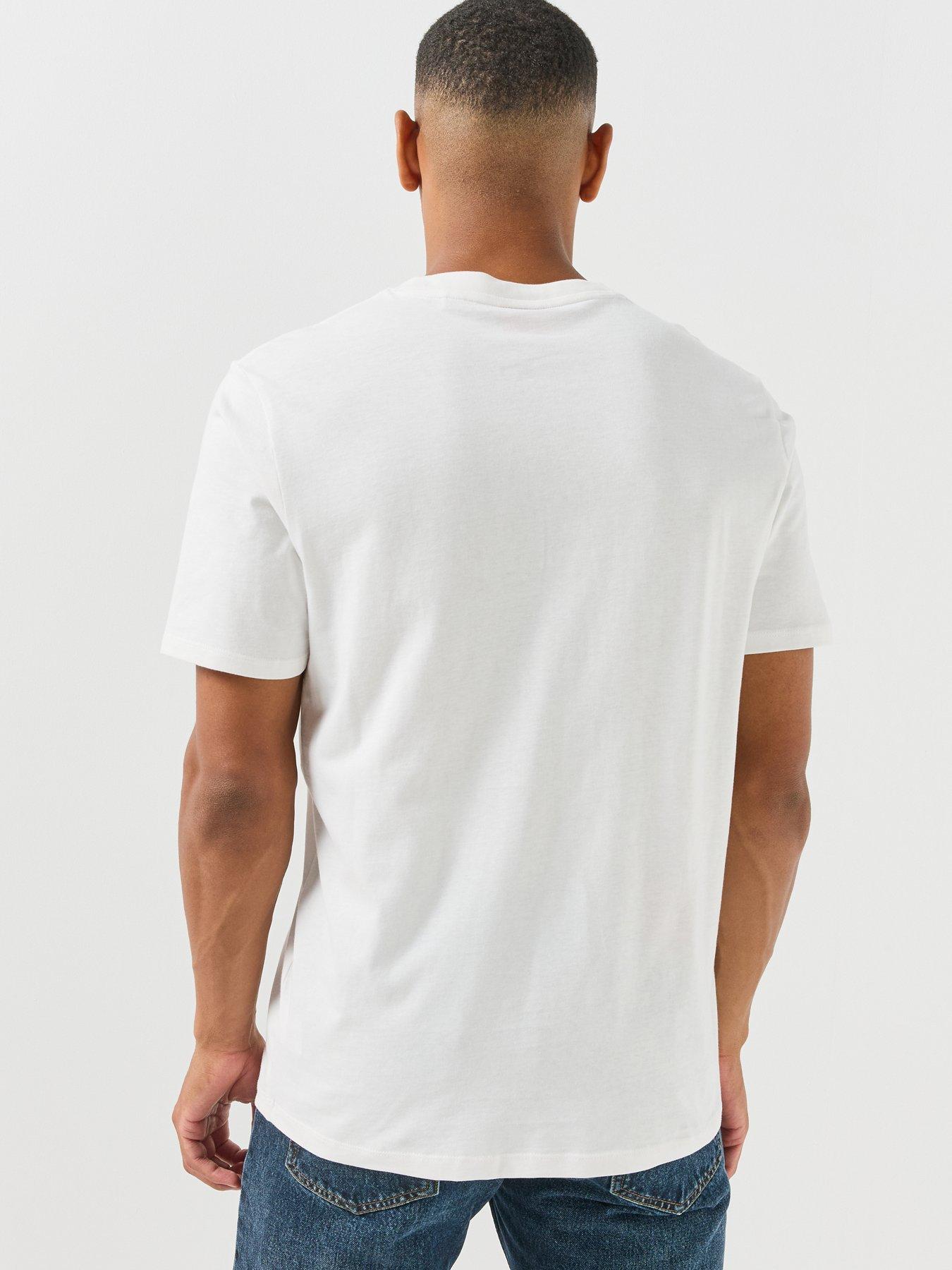 Image 2 of 6 of HUGO Mens Dahr Regular Fit Logo T-Shirt - White