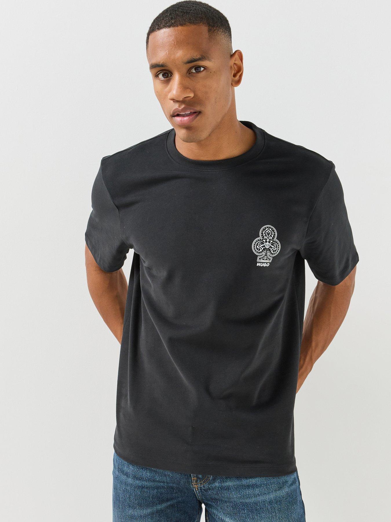 Image 1 of 5 of HUGO Dulos Ace Card Logo Relaxed Fit T-shirt - Black