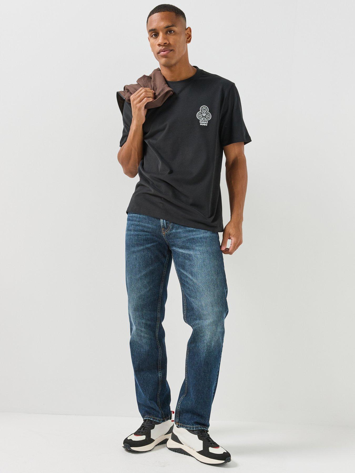 Image 3 of 5 of HUGO Dulos Ace Card Logo Relaxed Fit T-shirt - Black