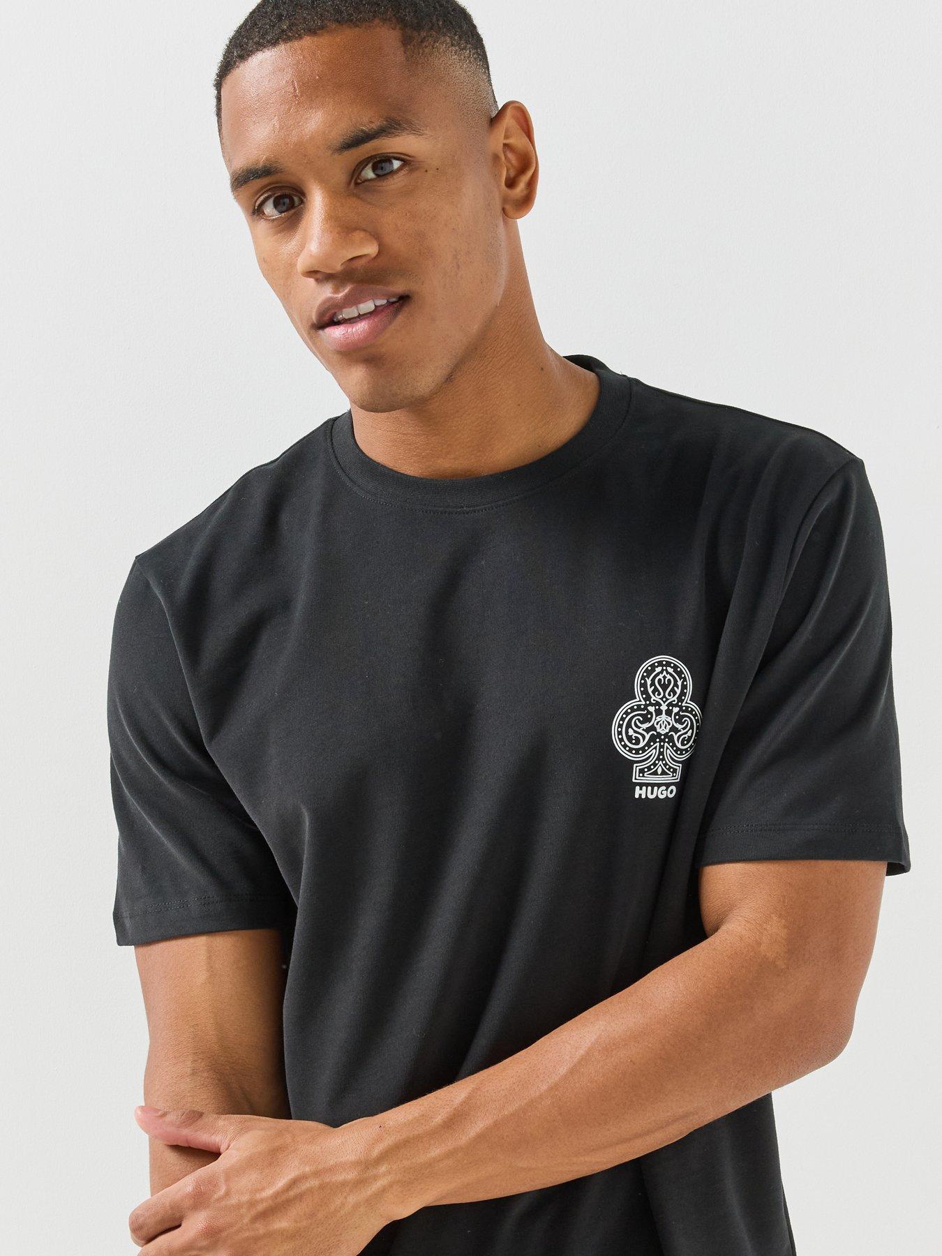 Image 4 of 5 of HUGO Dulos Ace Card Logo Relaxed Fit T-shirt - Black