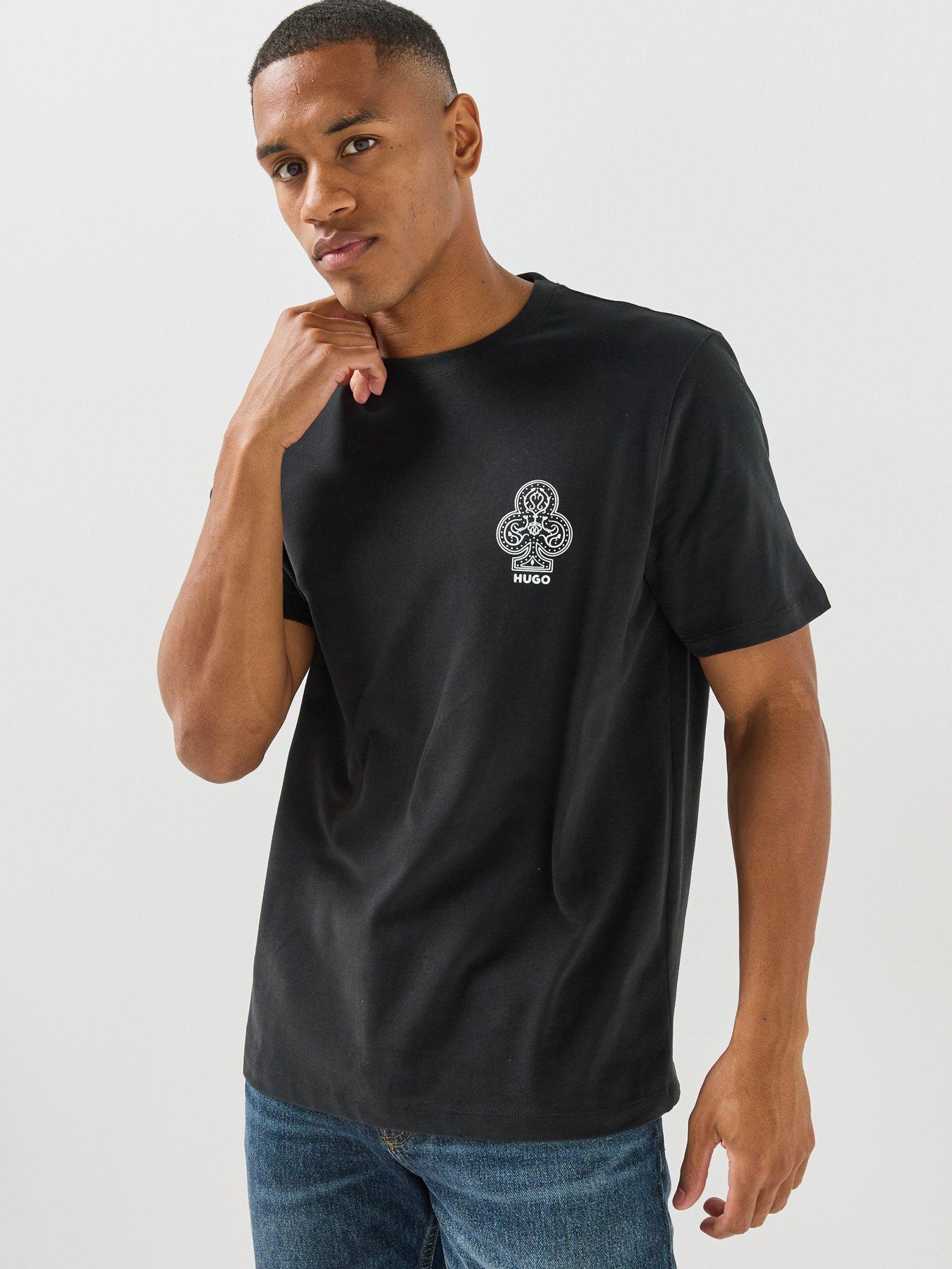 Image 5 of 5 of HUGO Dulos Ace Card Logo Relaxed Fit T-shirt - Black