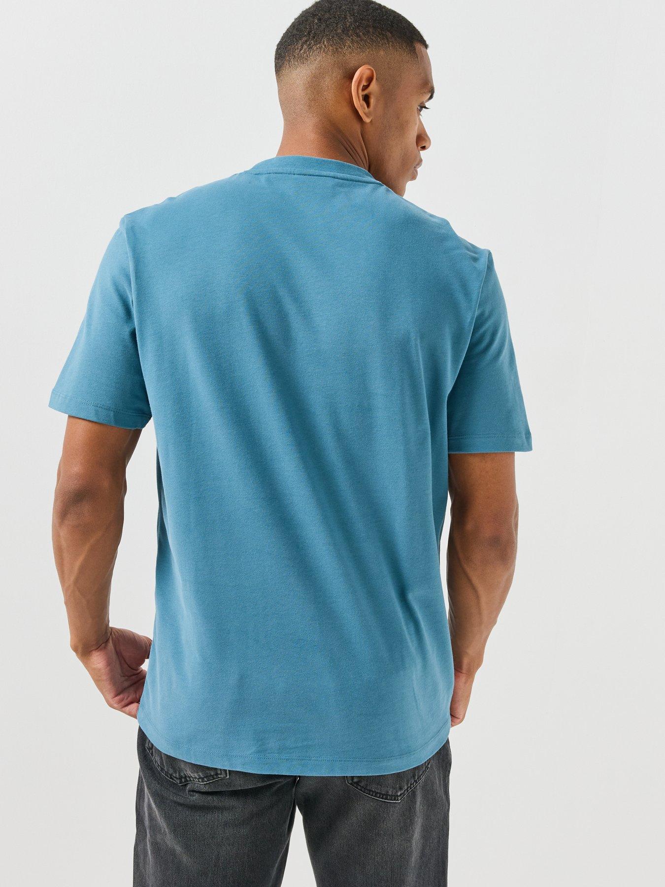 Image 2 of 5 of HUGO Mens Dulos Ace Card Logo Relaxed Fit T-Shirt - Blue
