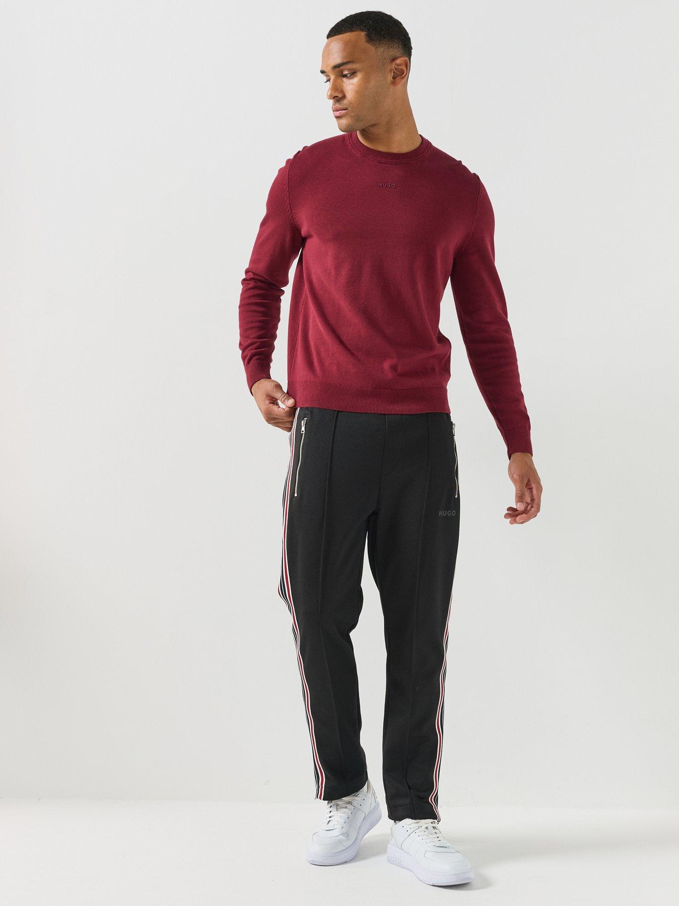 Image 3 of 6 of HUGO Mens San Cassius Slim Fit Crew Neck Jumper - Purple