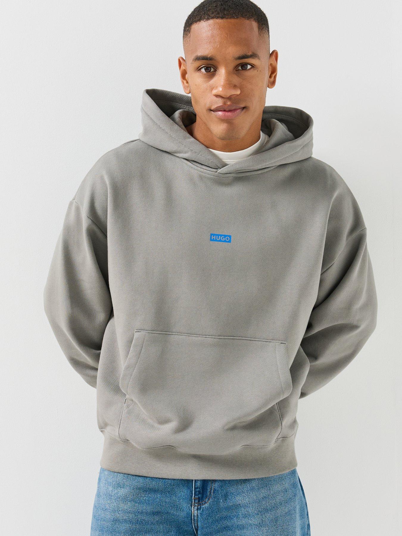Image 2 of 6 of HUGO Blue Nazardo Loose Fit Hoodie - Dark Grey