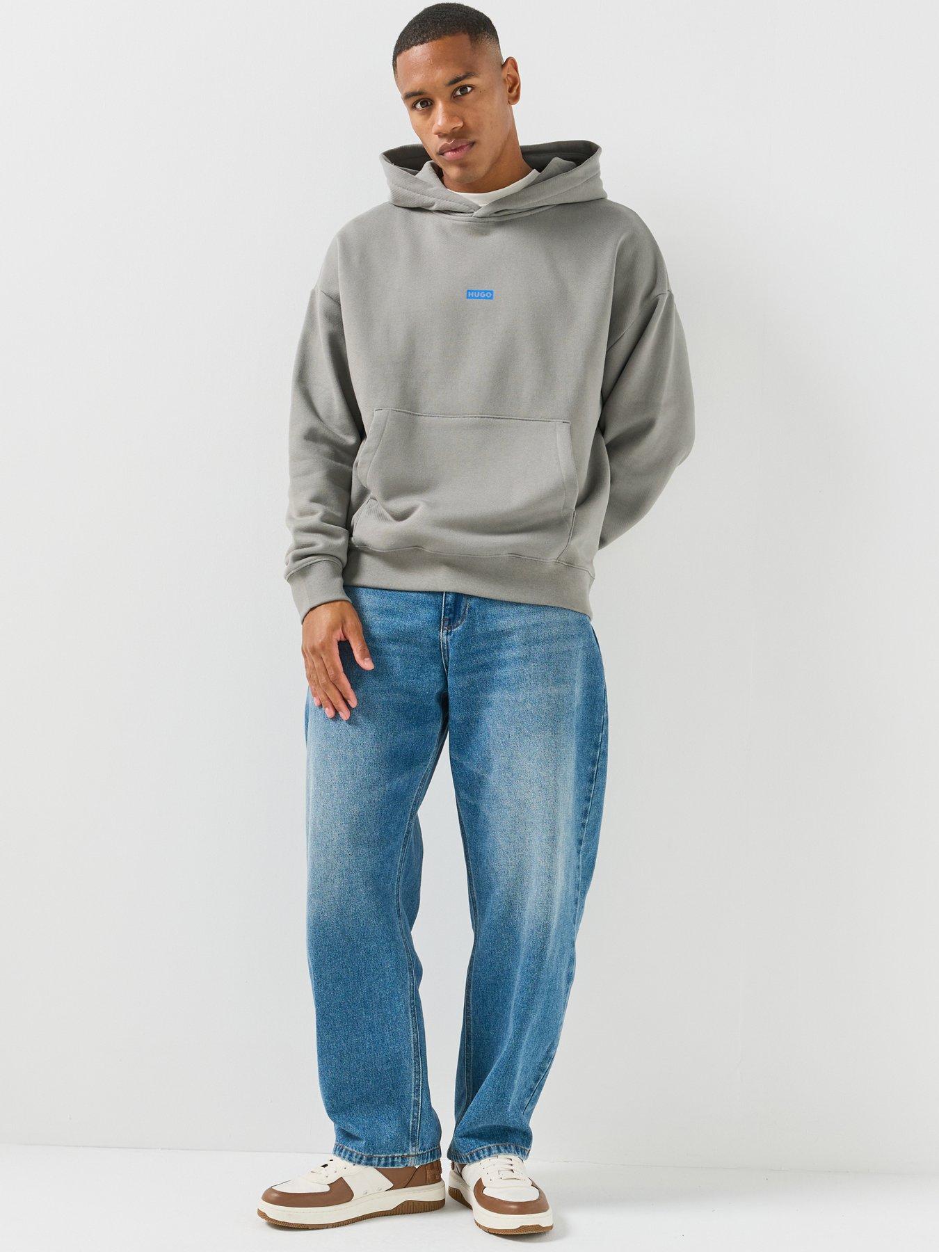 Image 3 of 6 of HUGO Blue Nazardo Loose Fit Hoodie - Dark Grey