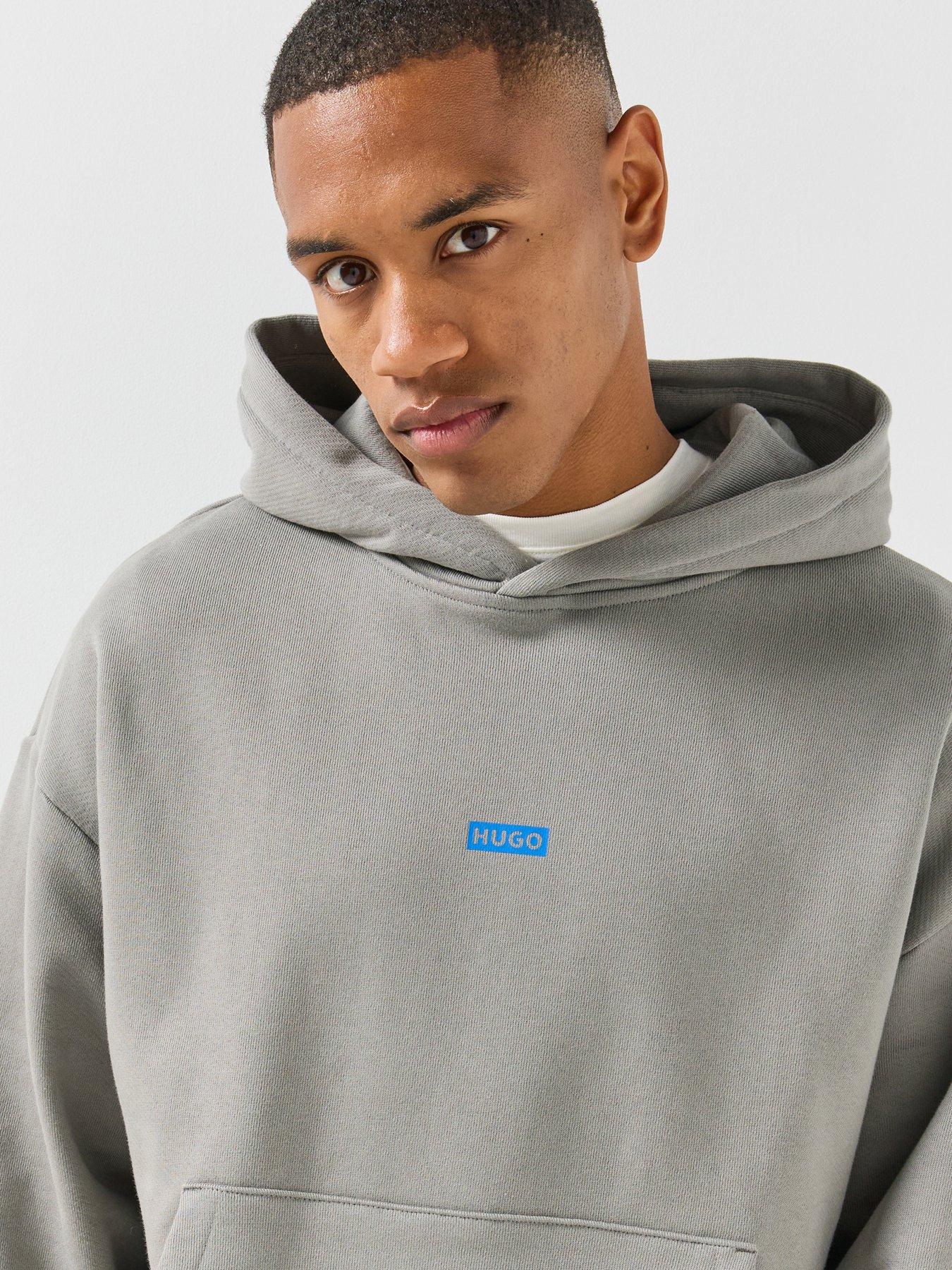 Image 4 of 6 of HUGO Blue Nazardo Loose Fit Hoodie - Dark Grey