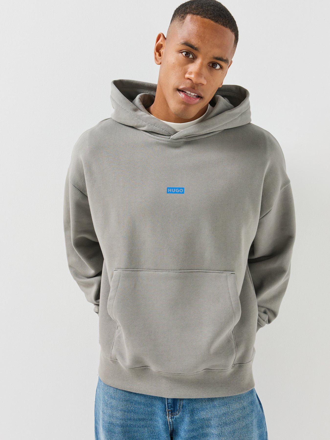 Image 5 of 6 of HUGO Blue Nazardo Loose Fit Hoodie - Dark Grey