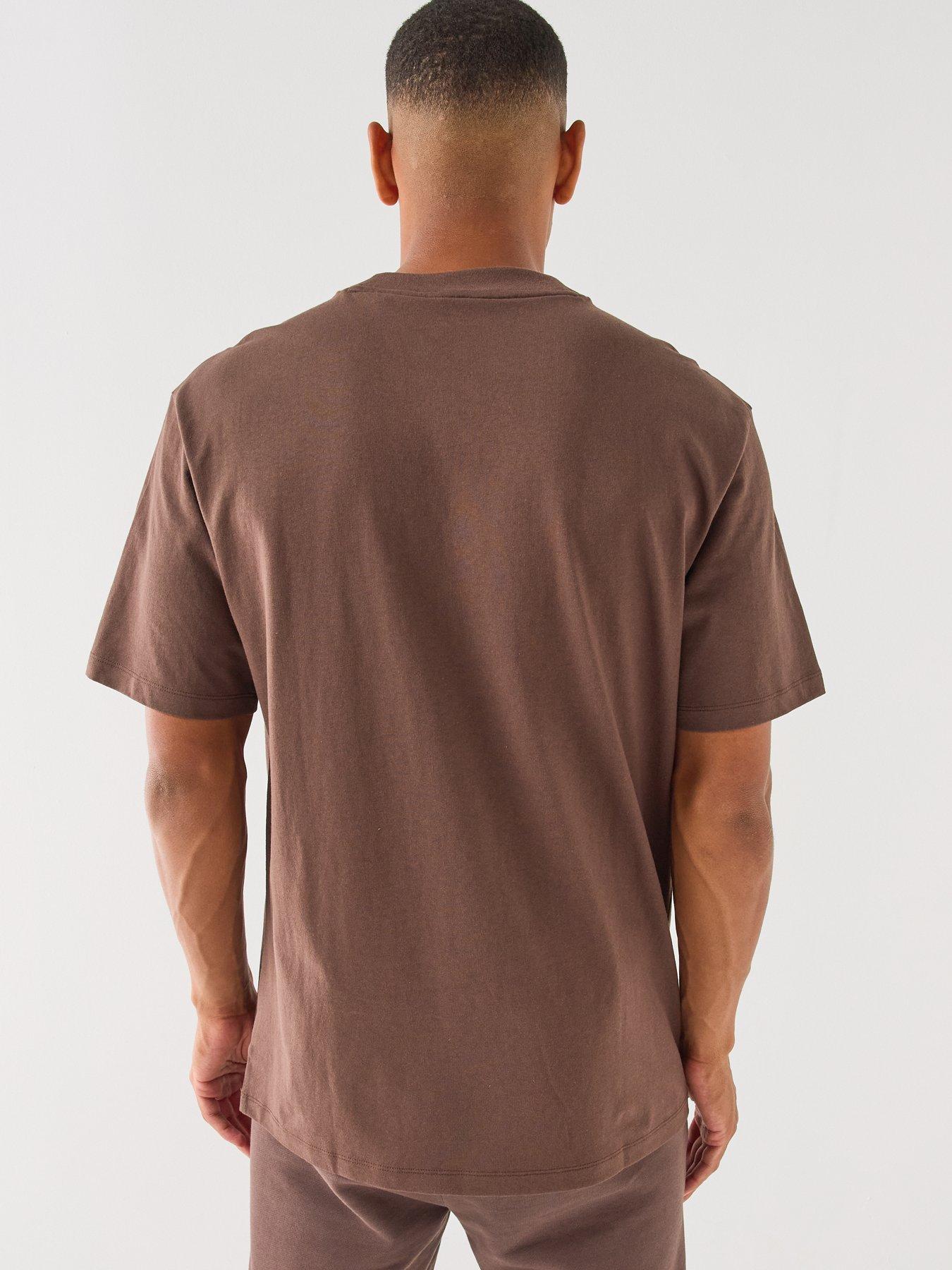 Image 2 of 5 of HUGO Dapolino Centre Logo Relaxed Fit T-Shirt - Brown