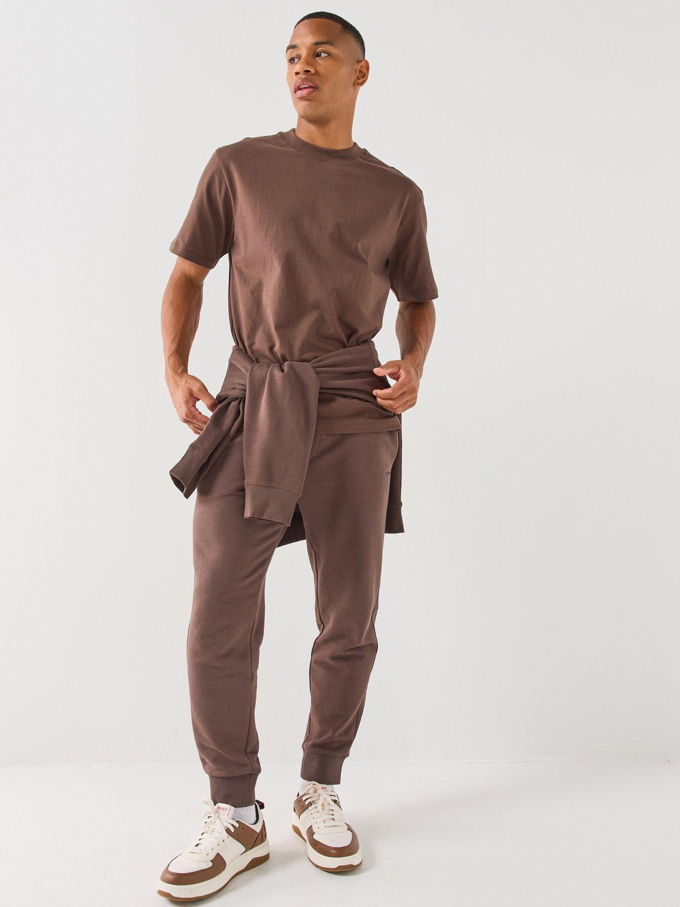 Image 3 of 5 of HUGO Dapolino Centre Logo Relaxed Fit T-Shirt - Brown